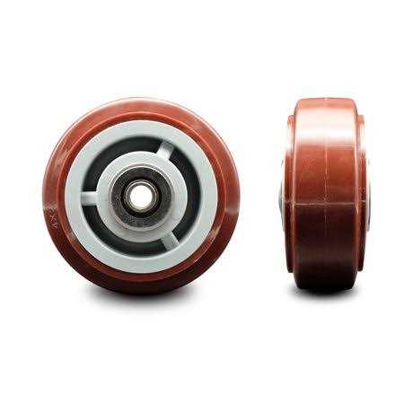 Service Caster 4 x 2 Polyurethane on Polyolefin Wheel Only with Roller Bearing SCC-PPUR420 - Cheap Fitting