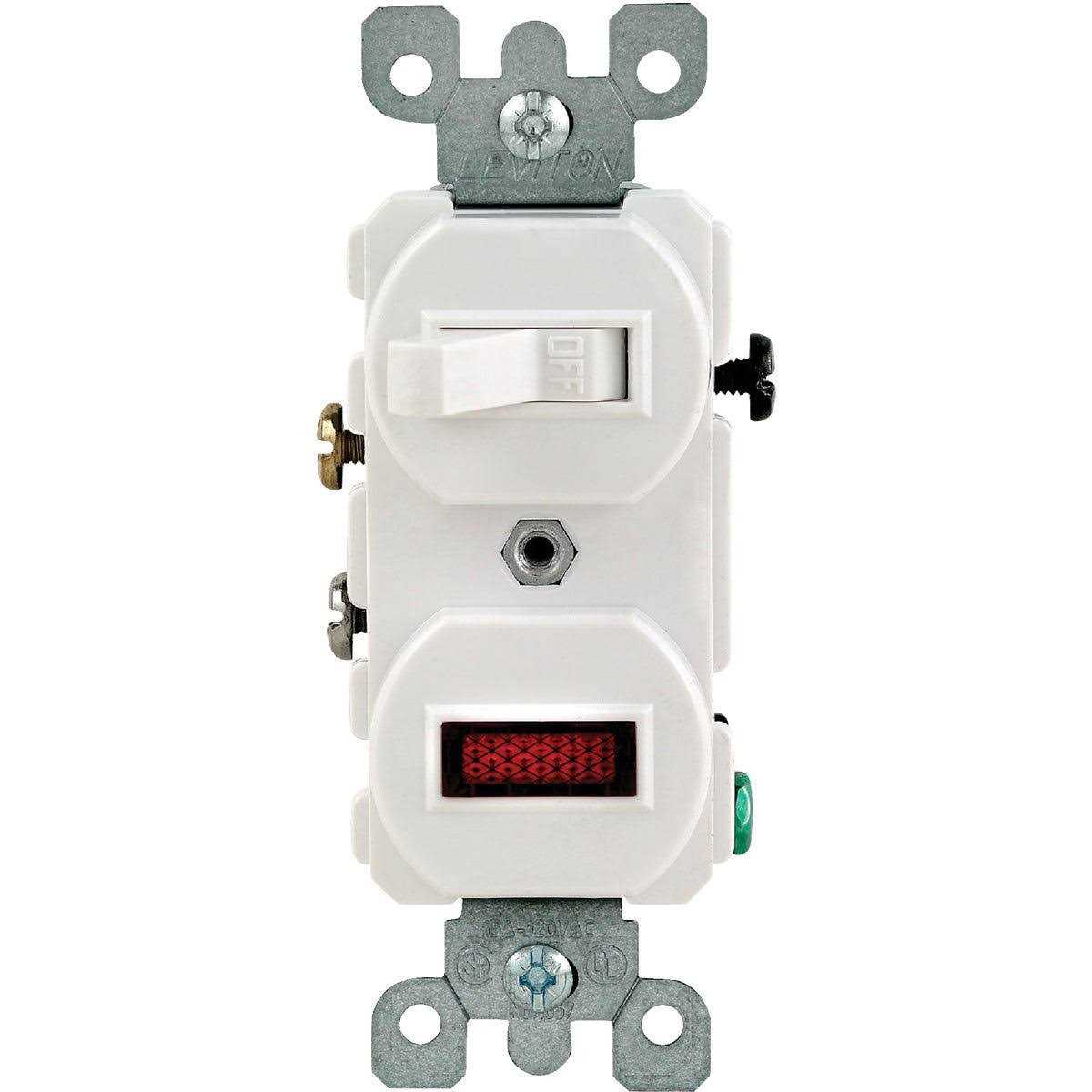 Leviton White Switch/Pilot Light S04-05226-0WS - Cheap Fitting