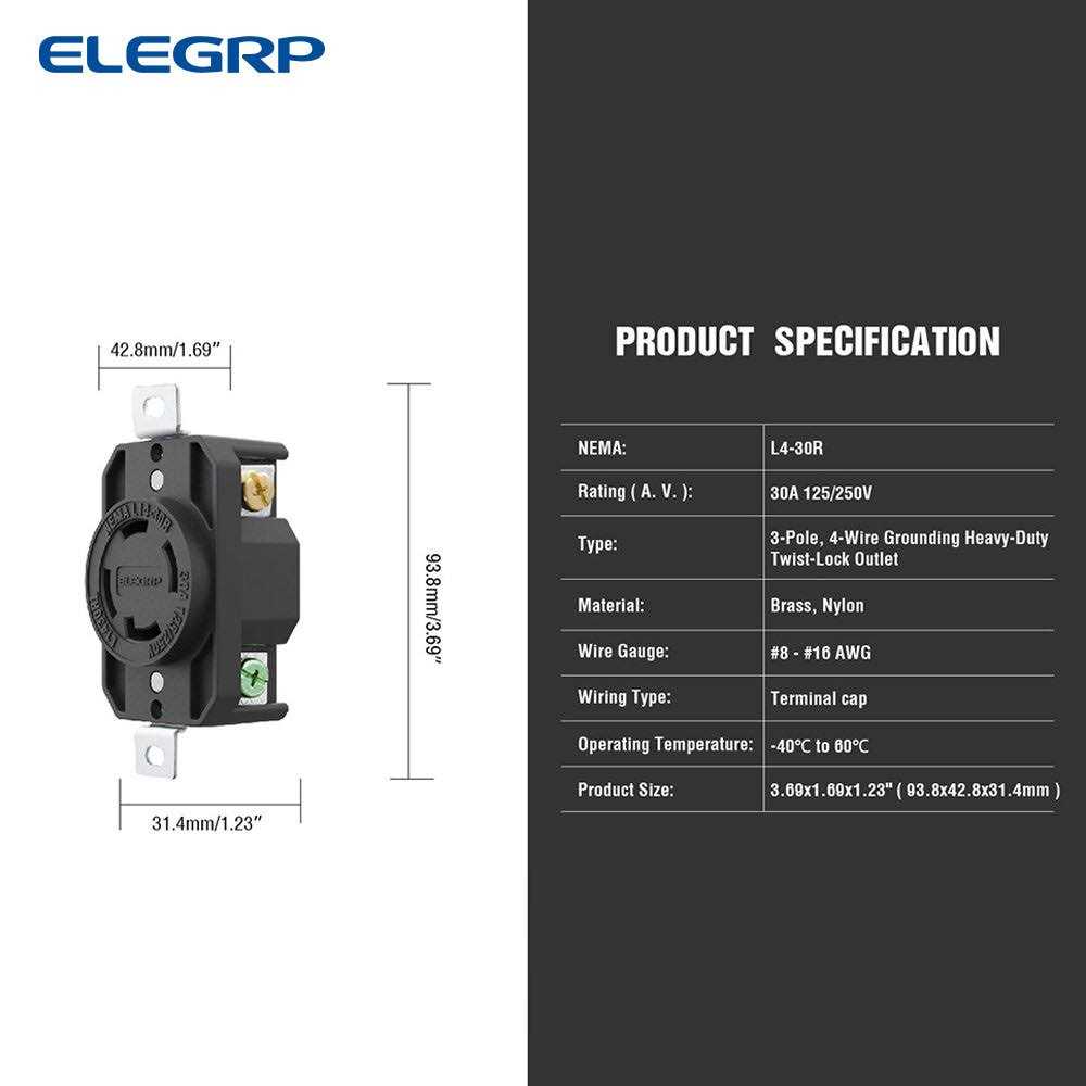 ELEGRP 30 Amp 125/250V NEMA L14-30R Locking Receptacle L1430RL - Cheap Fitting