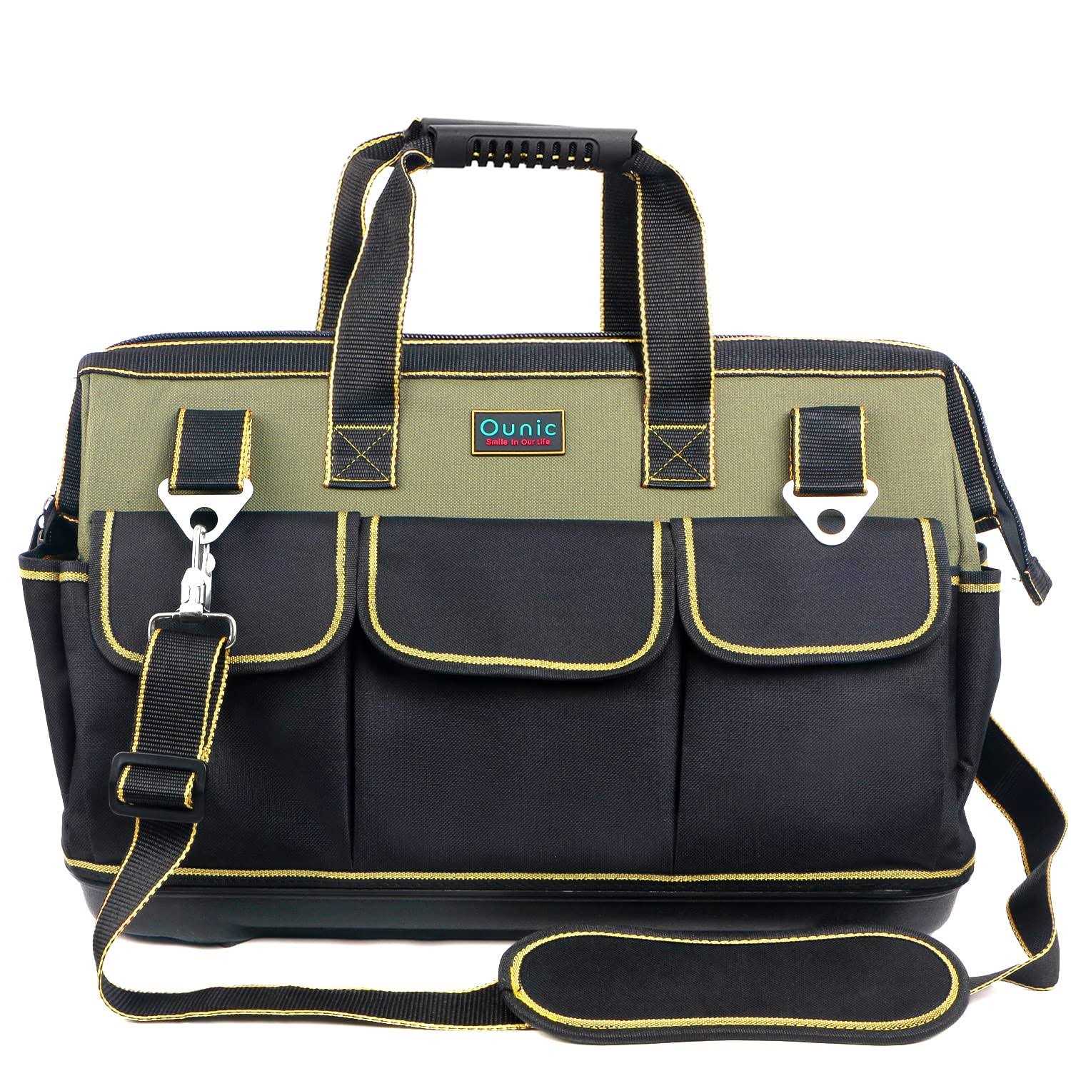 Tool Bag, Ounic Large Tool Bag Wide Mouth and Waterproof Strong Molded Base - Cheap Fitting