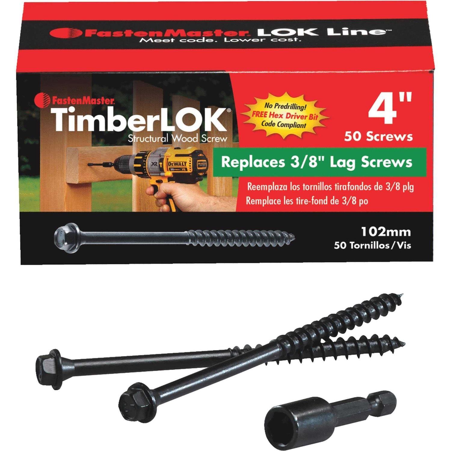 Fastenmaster FMTLOK04-50 Timberlok Wood Screws - Cheap Fitting