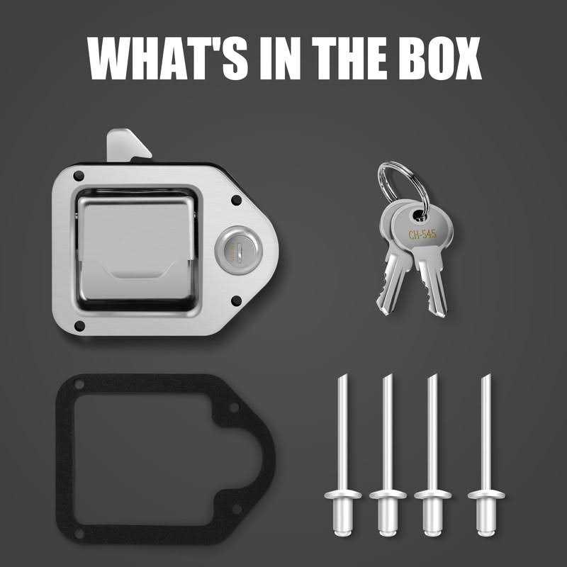 Tutor Auto Stainless Steel Trailer Toolbox Handle Latch with Lock Highly Polished Tool Box Latch Paddle Lock 4-3/8 x 3-1/4 with 2 Keys - Cheap Fitting