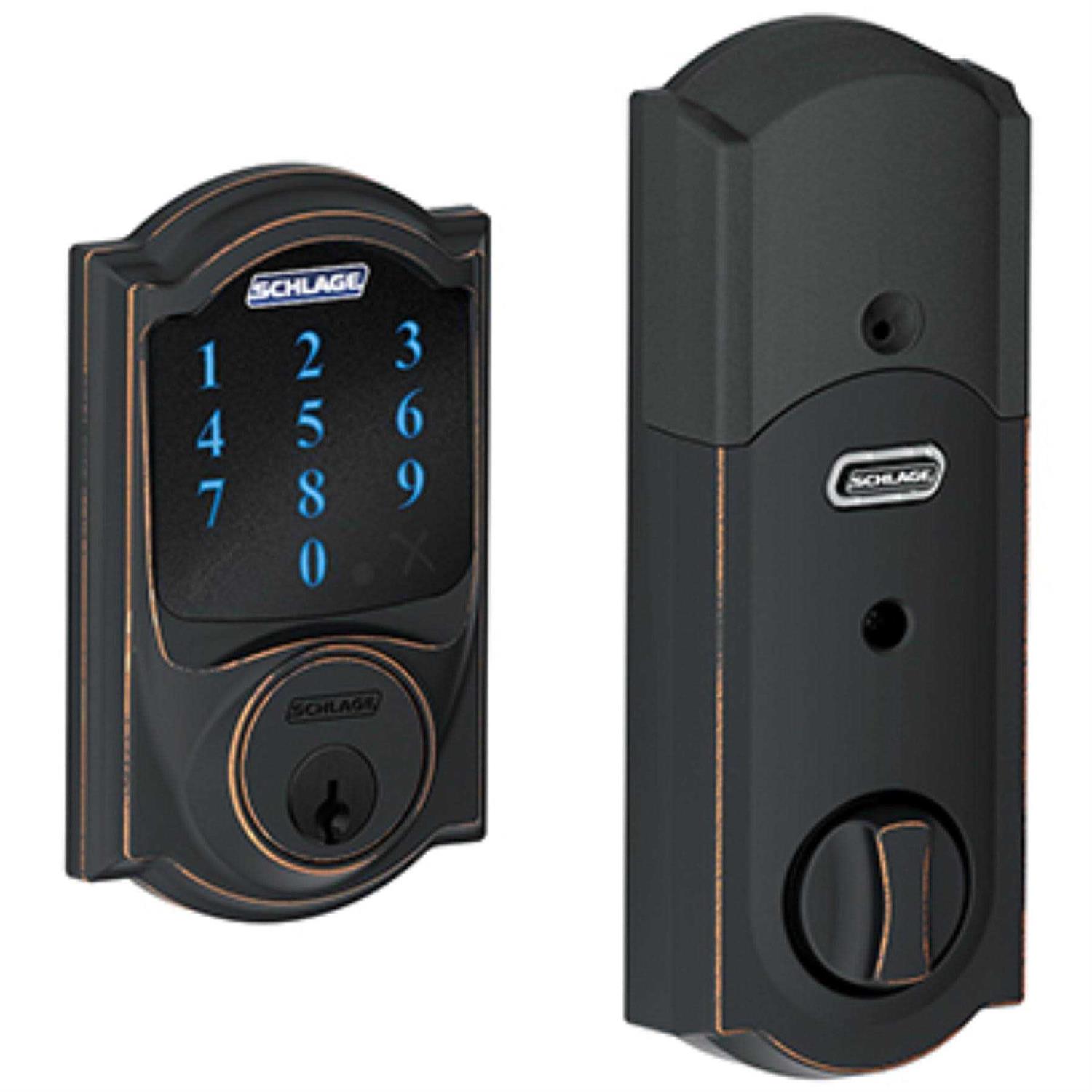 Schlage Connect Camelot Aged Bronze Touchscreen Deadbolt with Alarm - Cheap Fitting
