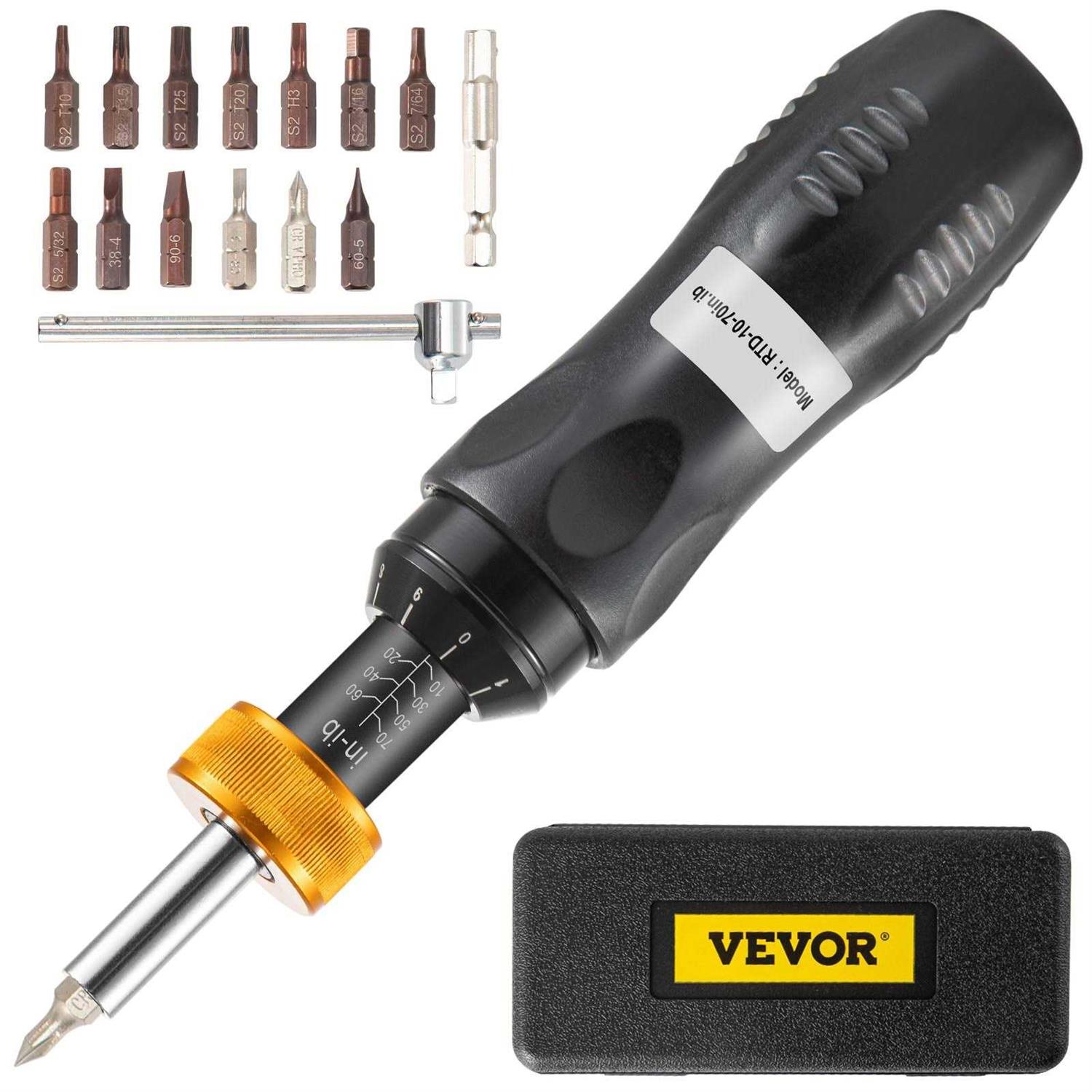 VEVOR Torque Screwdriver 1/4 Drive Screwdriver Torque Wrench Torque Screwdriver Electrician Torque Range Accurate to ±5% - Cheap Fitting