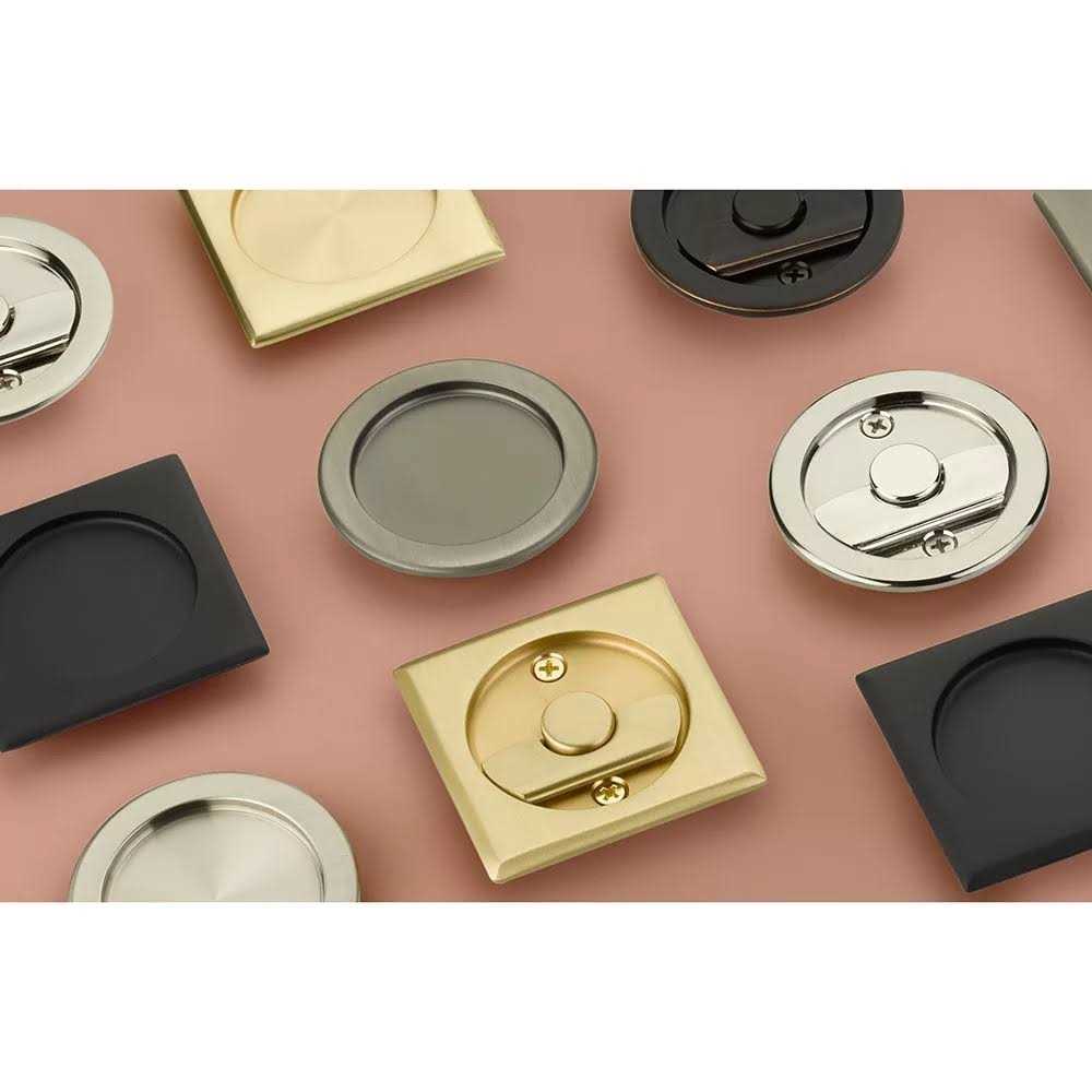 Emtek 2145US19 Round Tubular Privacy Pocket Door Lock Flat Black - Cheap Fitting