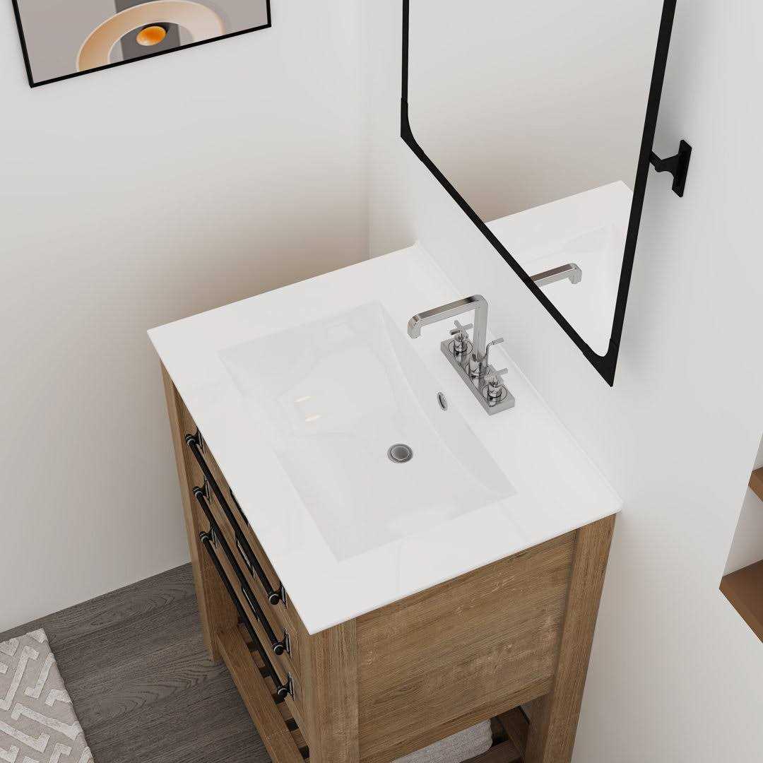 Meje 24×18 inch Drop In Rectanglar 3 Holes Bathroom Sink - Cheap Fitting