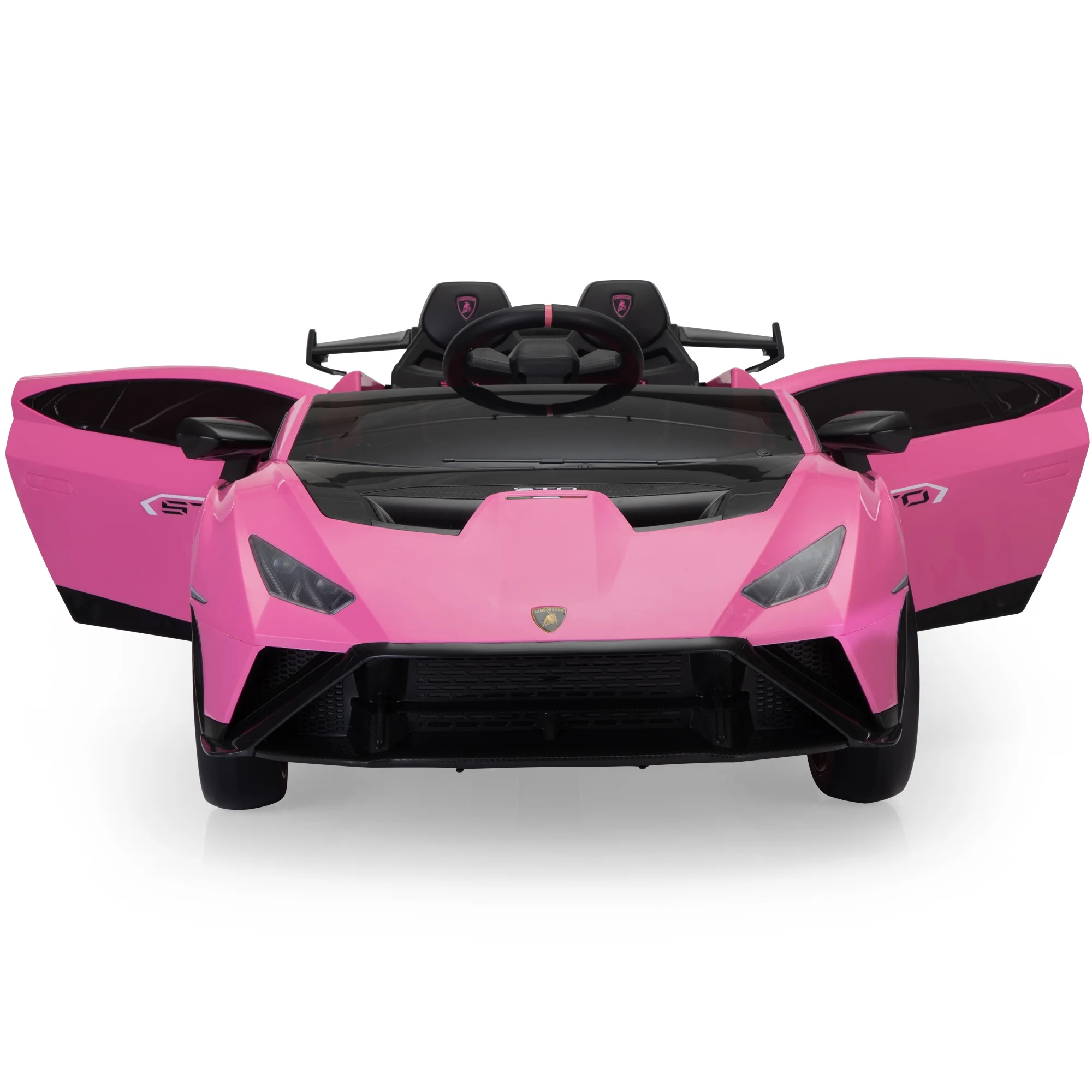 TOBBI 24V Lamborghini STO Licensed Kids Ride on Drift Car Gray Electric Car W/Remote Control LED Lights, up to 10 mph - Cheap Fitting