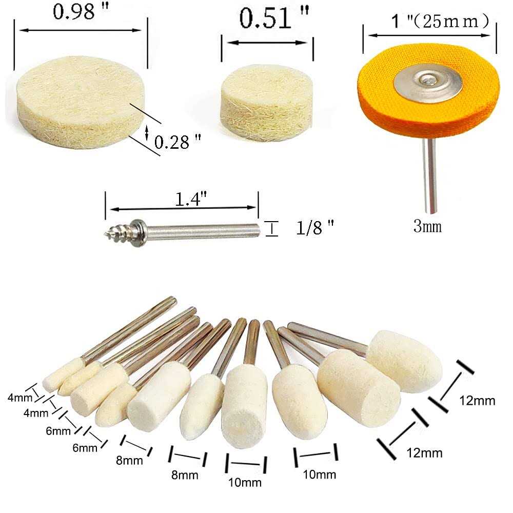 IELEK 78 Pcs Polishing Buffing Wheel Set for Dremel Polishing Kit Felt Wool Cotton 1/8inch Shank Pad Rotary Tool Accessories - Cheap Fitting