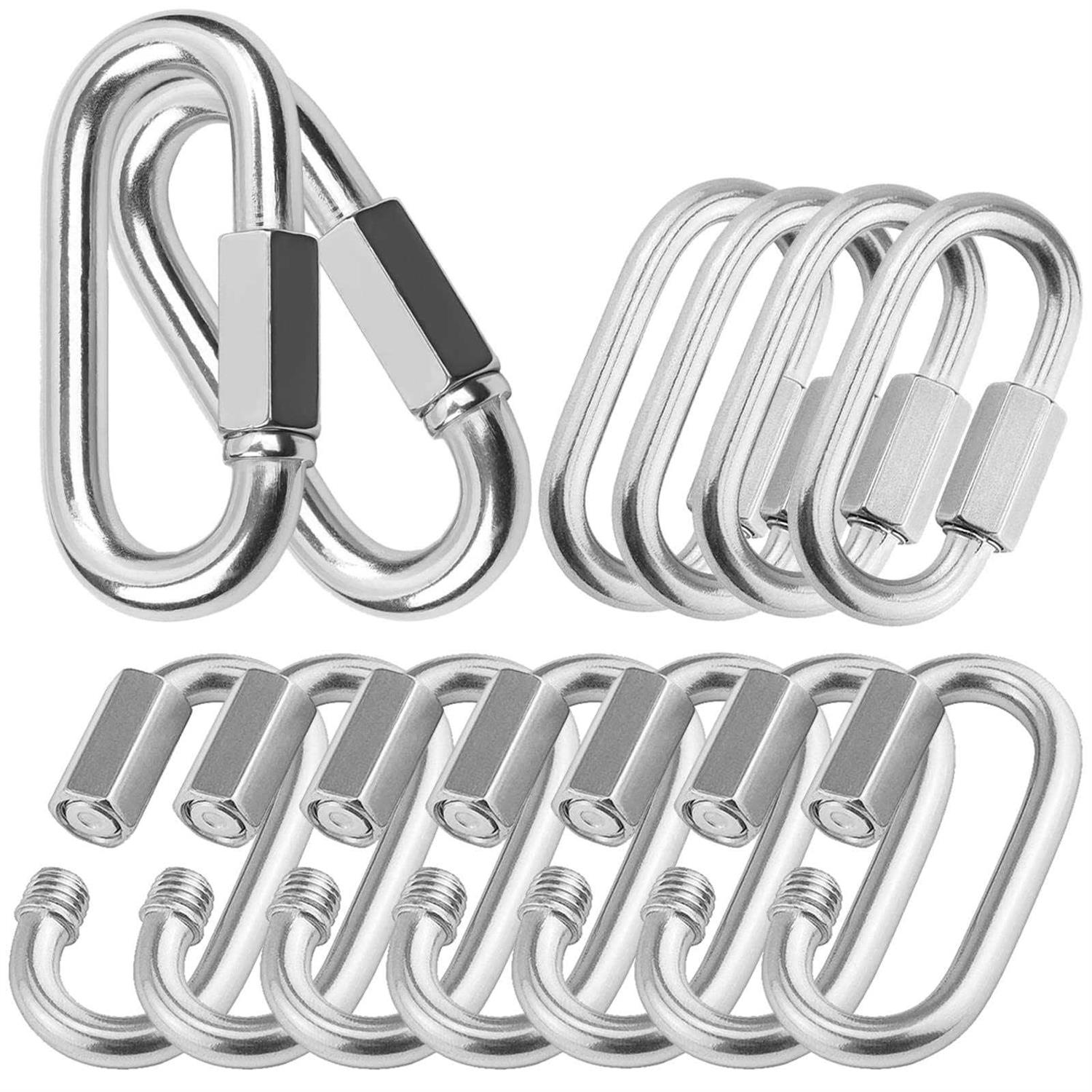 Quick Links Chain Heavy Duty Carabiner Clips Galvanized Thread Quick Link Hardware for Safety Chain Swing Gym - Cheap Fitting