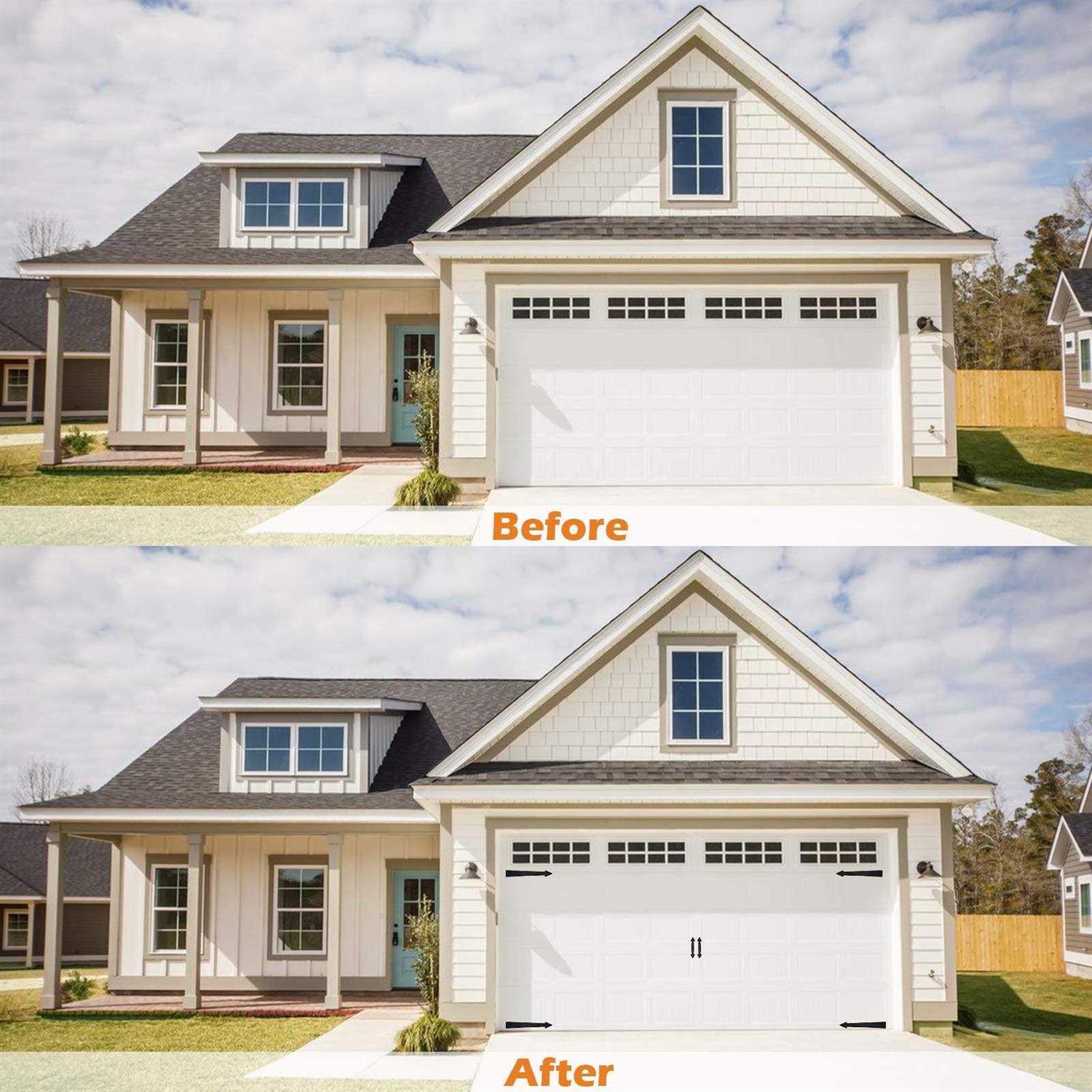 Decorative Premium Magnetic Hardware Kit Carriage House Accents Faux 4 Hinges and 2 Handles Decor Kit for Metal Garage Door - Cheap Fitting