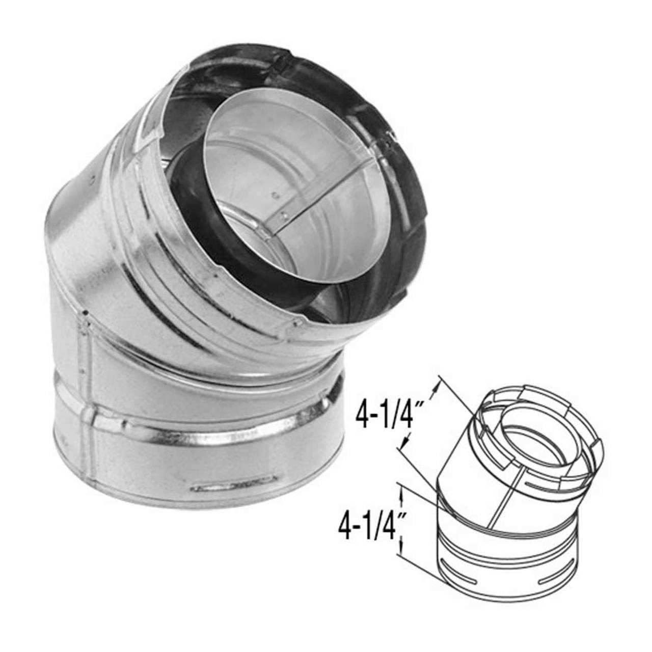 DuraVent 45-Degree DirectVent Pro Elbow - Cheap Fitting