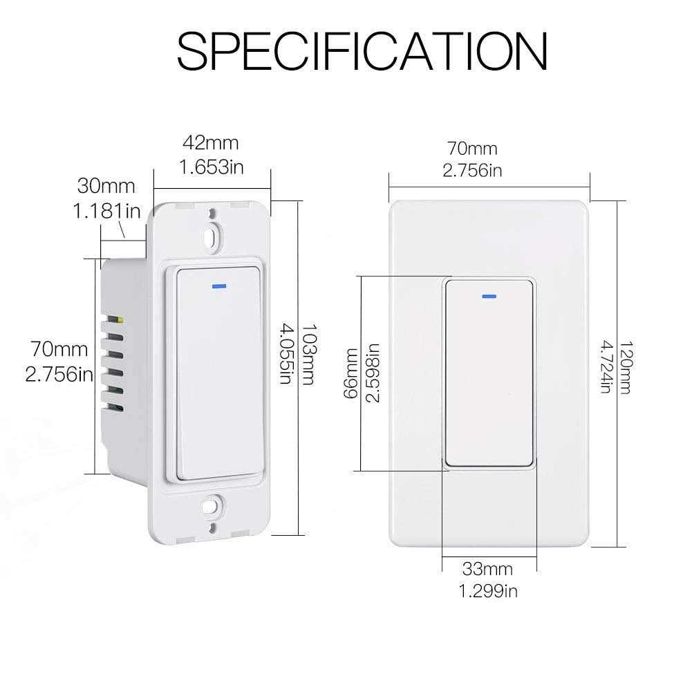 MoesGo WiFi Wall Push Button Smart Light Switch,Multi-Control - Cheap Fitting