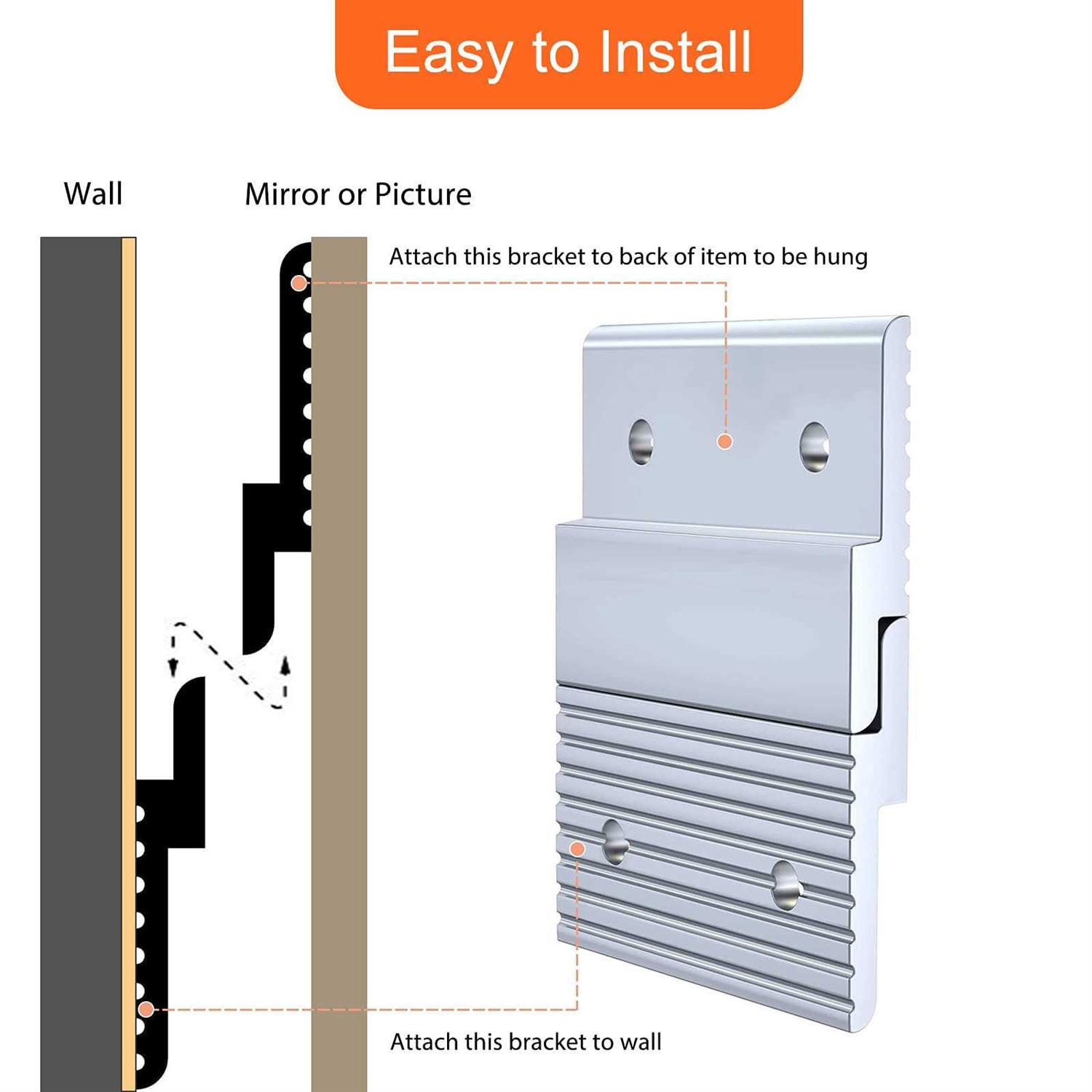 Apragaz 2” French Cleat Picture Hanger Heavy Duty Aluminum Z Clips with Screws - Cheap Fitting