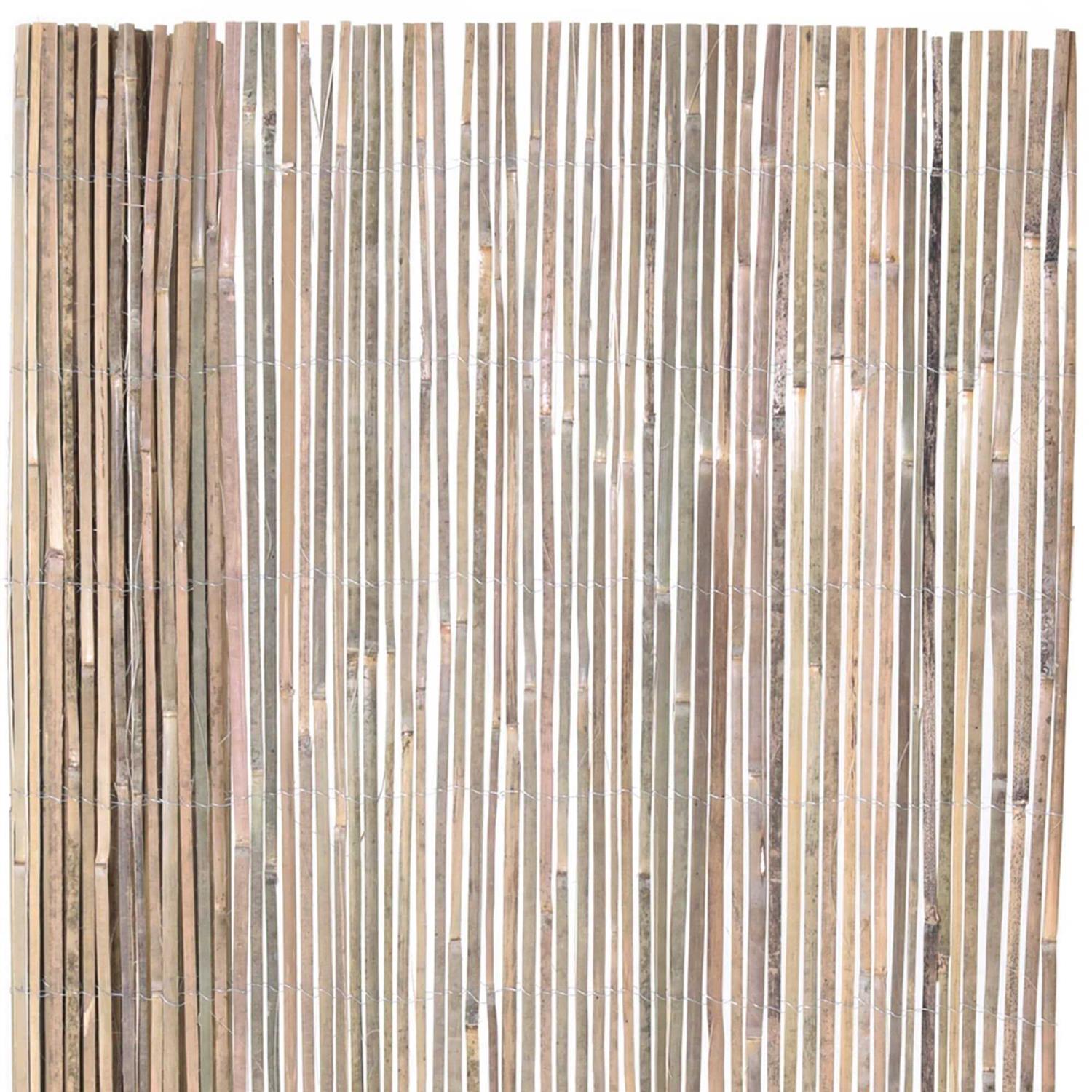 Backyard X-Scapes Natural Raw Split Bamboo Slat Fence 6 ft H X - Cheap Fitting