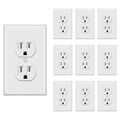 TAKETEK Duplex Receptacle Outlet with Wall Plate Tamper-Resistant Electrical Outlet - Cheap Fitting