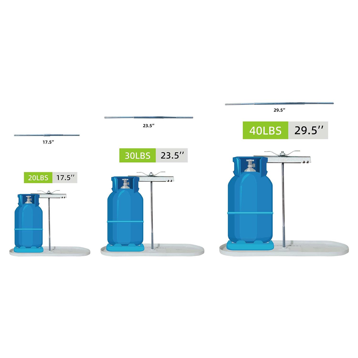 Rvpnr Rv Dual Propane Tank Mounting Rack 40lb,30lb and 20ld Tanks for Camper and Travel Trailers with Different Connecting Pipes - Cheap Fitting