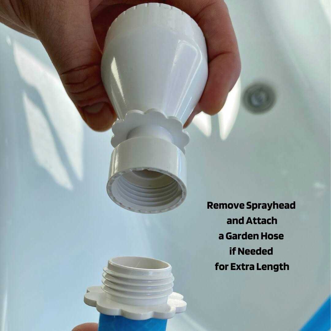 Rinseroo Tub Faucet Hose and Sprayer Slips On to Tub Spout for Hair Washing, Baby or Dog Bath. Bathtub Faucet Showerhead Attachment. Sh - Cheap Fitting