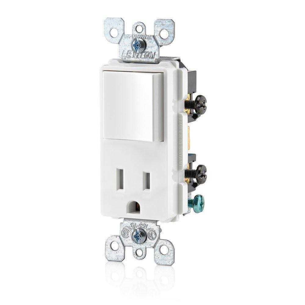 Leviton T5625-W Decora Combination Switch and Tamper-Resistant Receptacle - Cheap Fitting