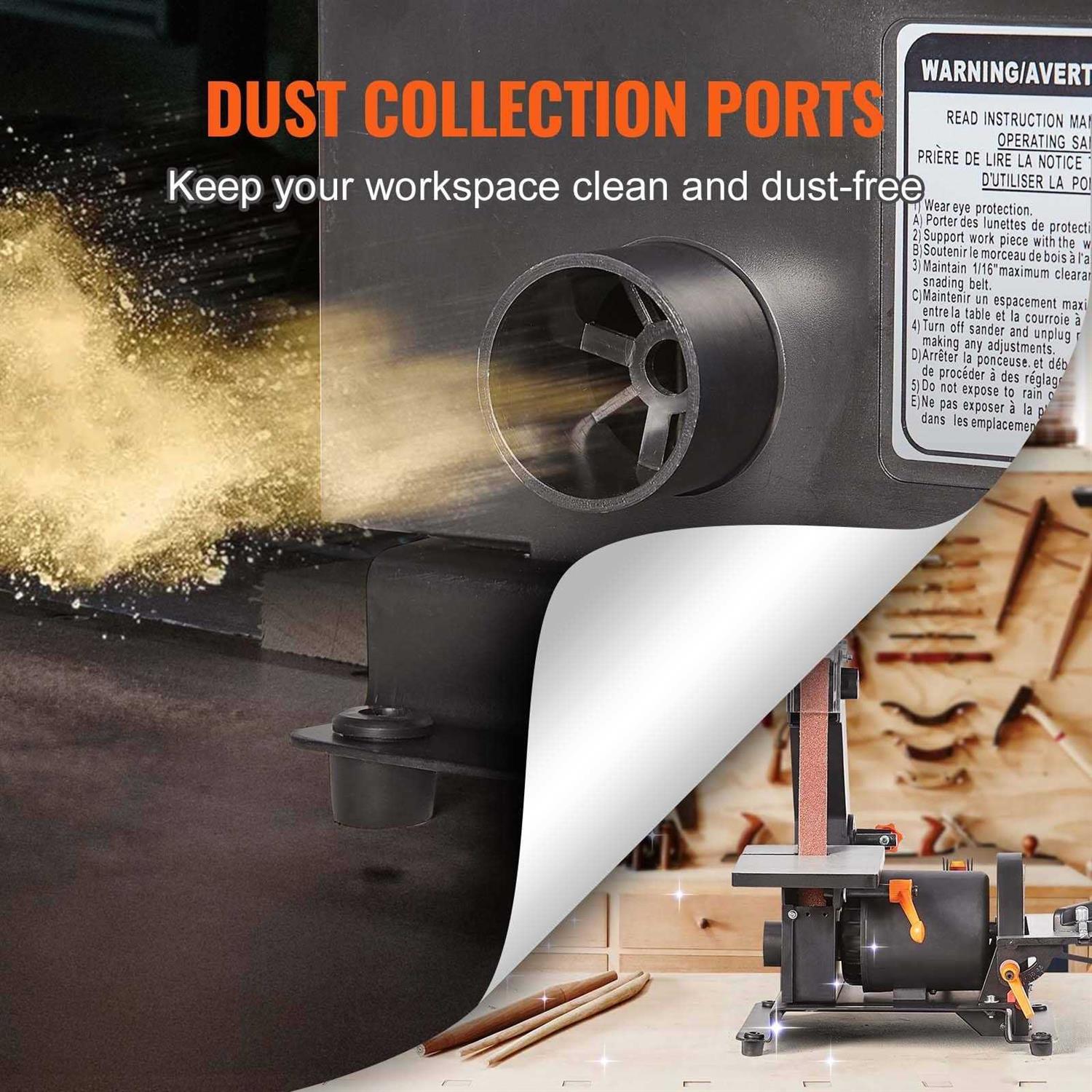 VEVOR Belt Disc Sander Combo 6 Disc Sander and 4×36 Belt Sander with 4.3A Induction Motor 3570RPM Bench Sander & 0-90° Tiltable Belt and 0-45° - Cheap Fitting