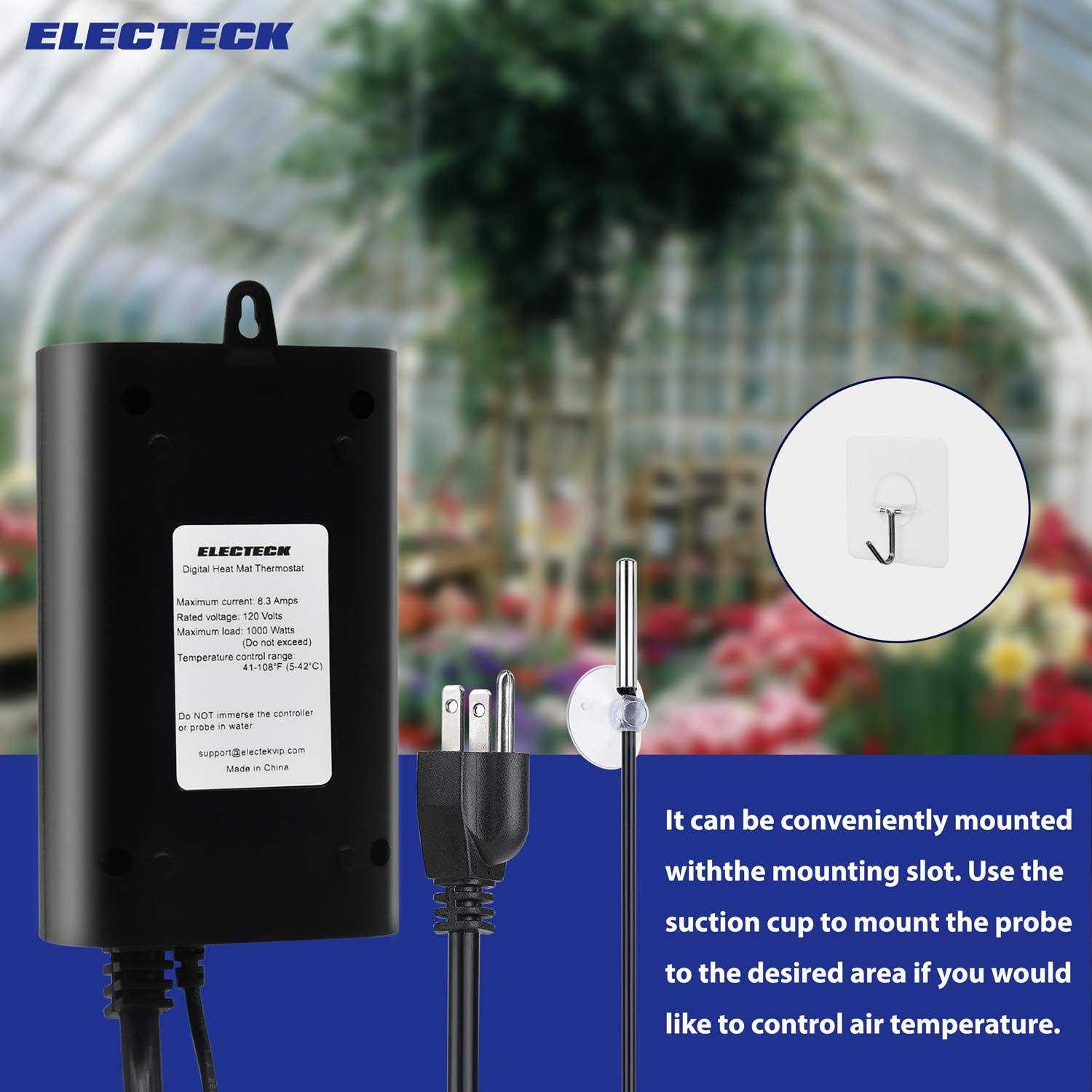 ELECTECK Heat Mat Thermostat, Digital Controller for Seed Germination, Reptiles and Brewing - Cheap Fitting