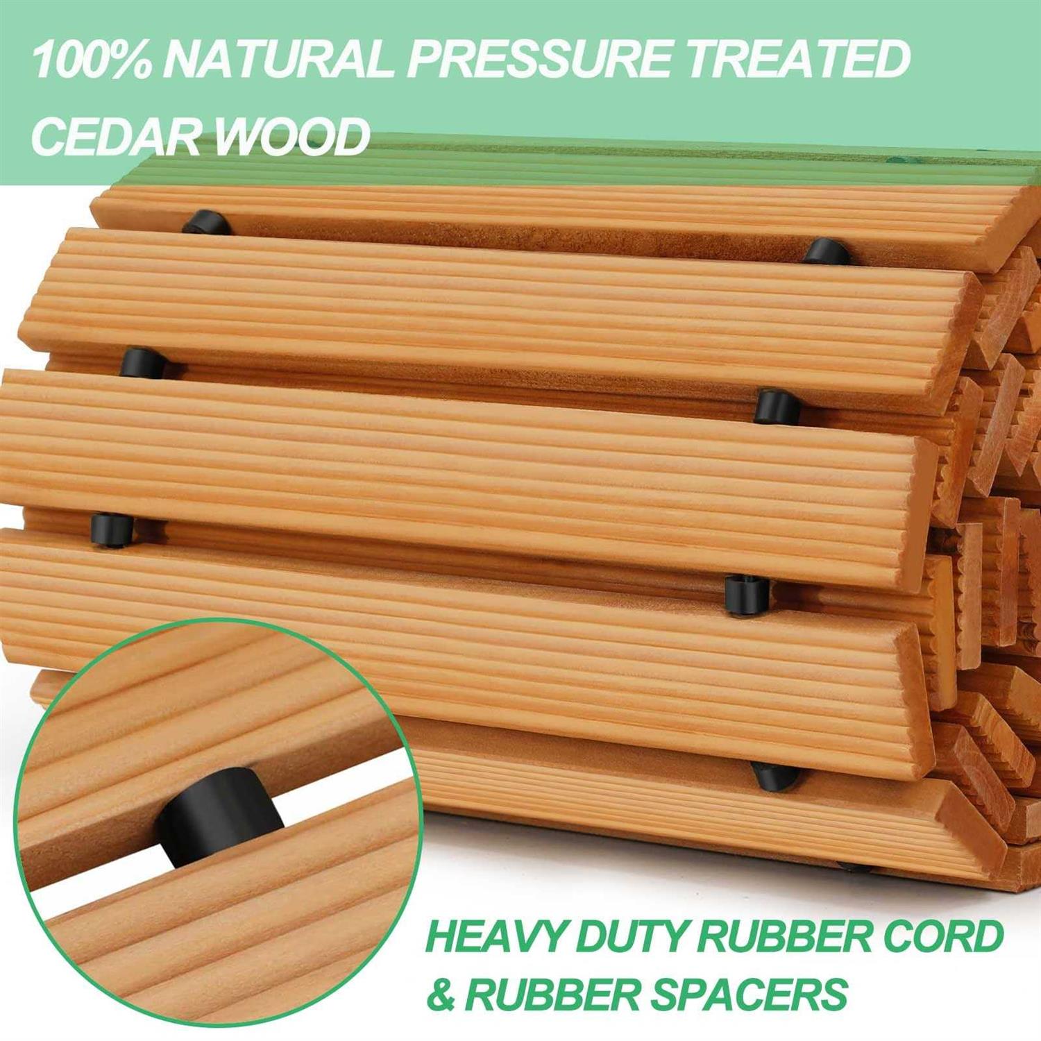 RELIANCER Wooden Garden Pathway,Outdoor Roll Out Cedar Straight Walkway,Patio Path Decorative Garden Boardwalk Walkways,Weather-Resistant Roll Up - Cheap Fitting