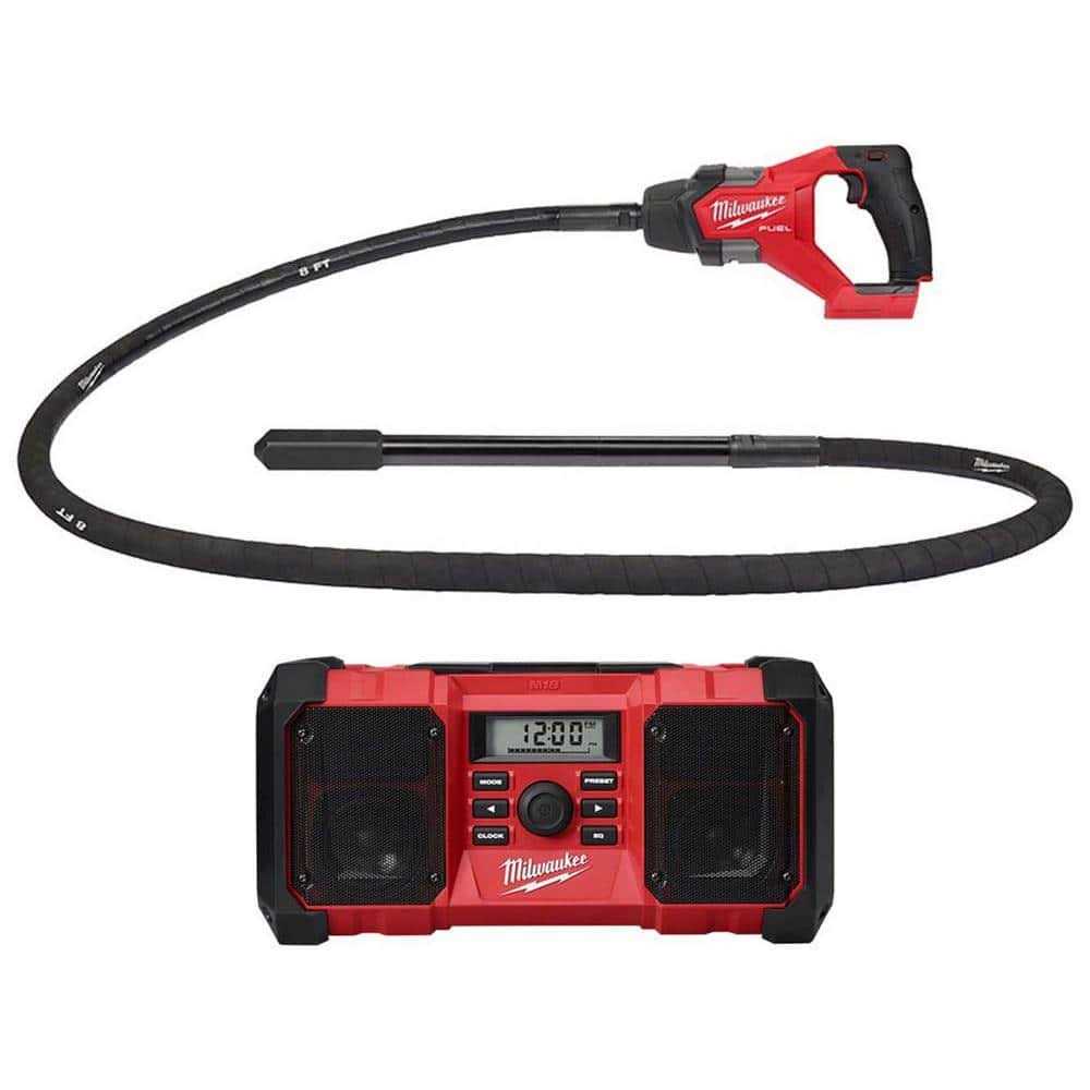 Milwaukee M18 FUEL 18-Volt Lithium-Ion Brushless Cordless Concrete Pencil Vibrator w/M18 Jobsite Radio - Cheap Fitting