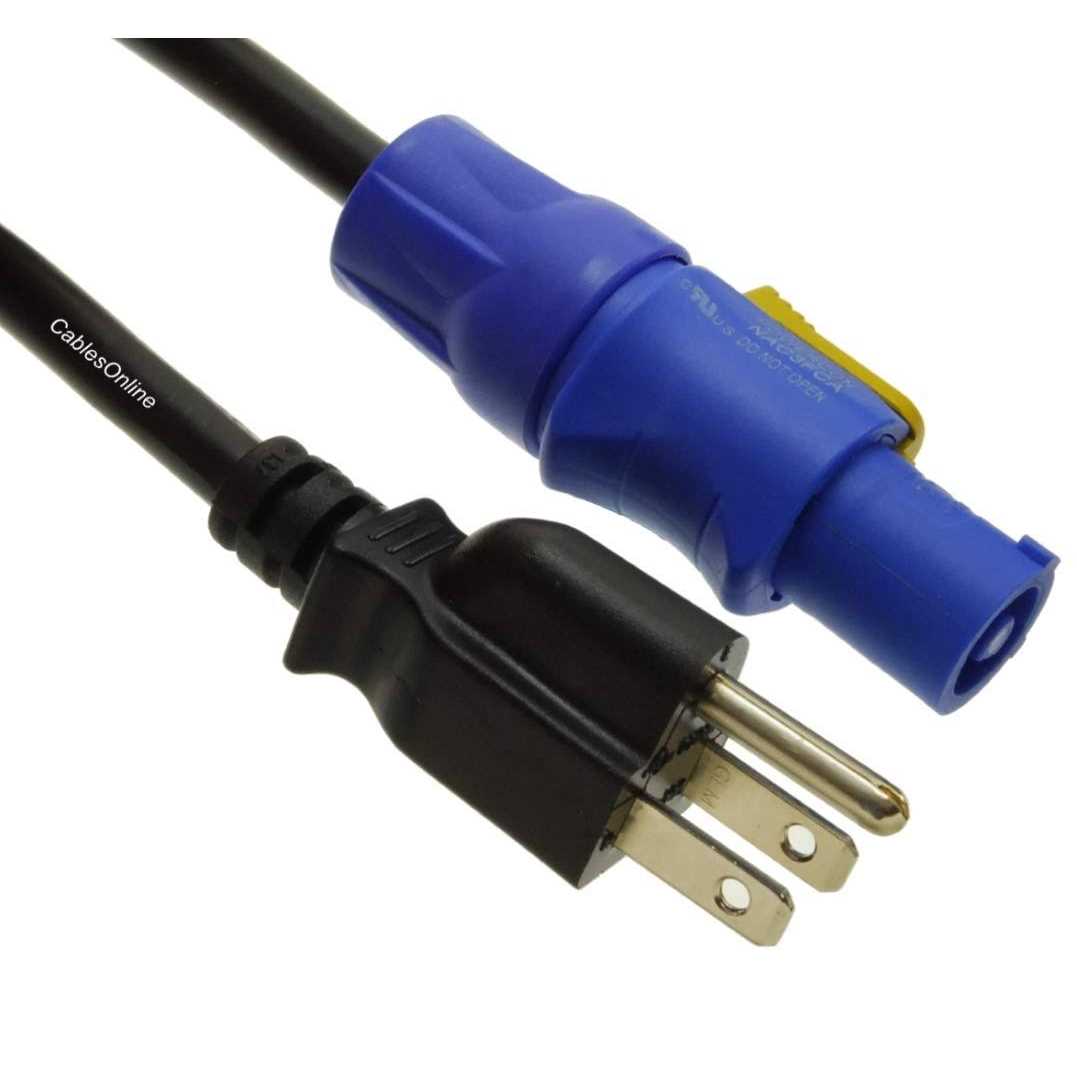 CablesOnline 16-AWG 3-Prong NEMA 5-15P to Genuine Neutrik PowerCON AC Power Cord - Cheap Fitting