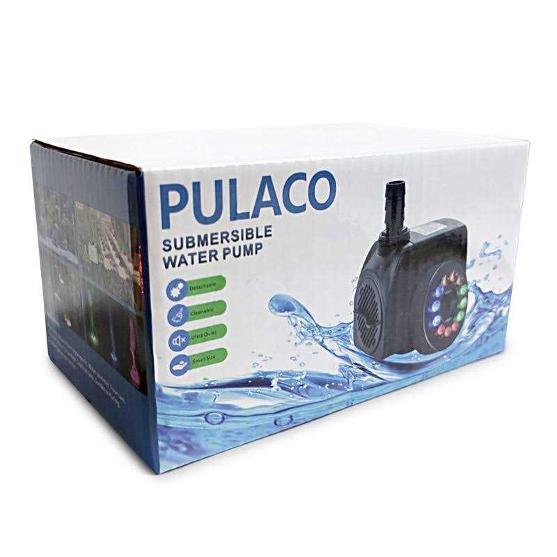 Pulaco 10Watt 160GPH Submersible Fountain Pump wiht LED Light for Water Feature - Cheap Fitting