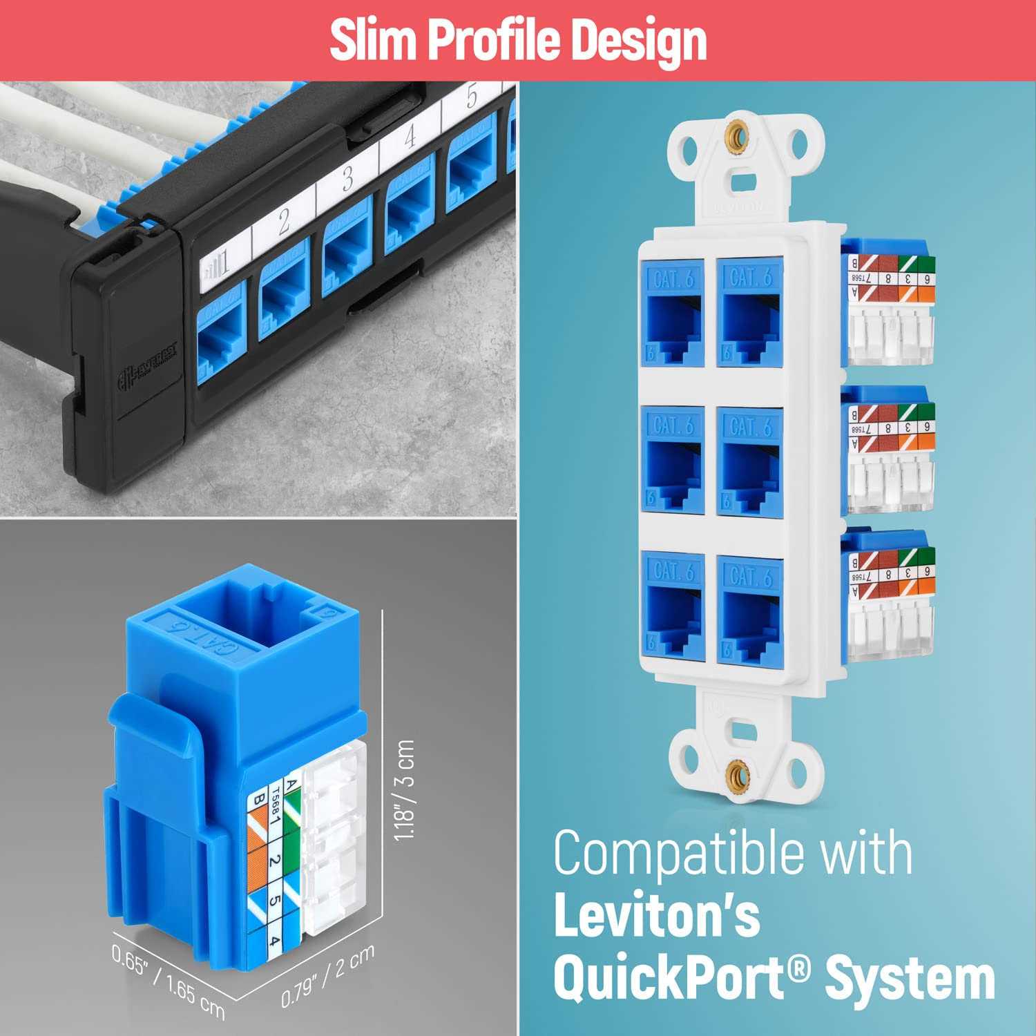 Everest Media Solutions 90° Angled CAT6/5e Keystone Jack - Cheap Fitting