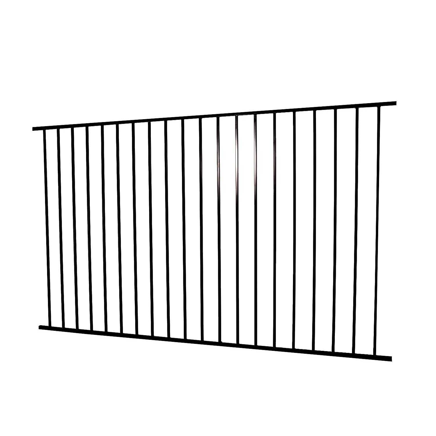 Unbranded Monroe 5-ft H x 8-ft W Black Steel Decorative Fence Panel 58281340 - Cheap Fitting