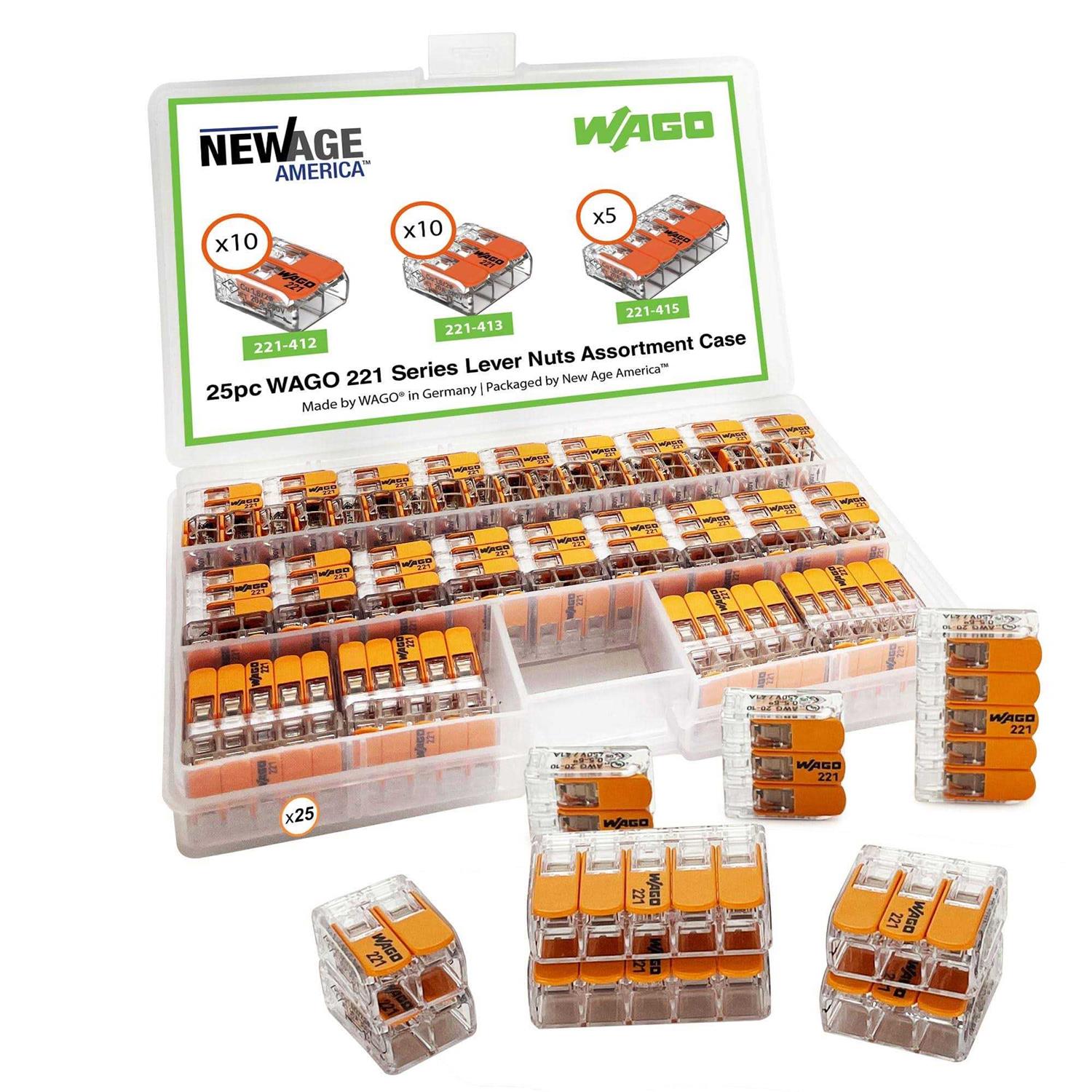 New Age America WAGO 221 Series 25pc Compact Splicing Wire Connectors Assortment Pack - Cheap Fitting