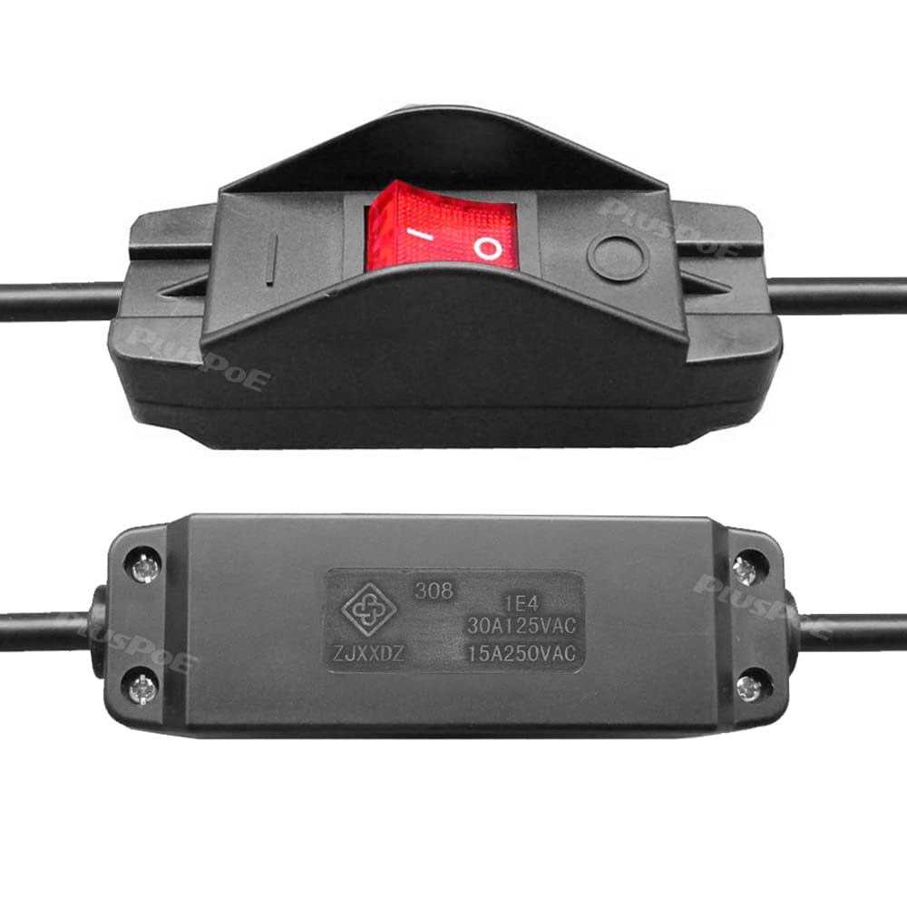 Inline Cord Switch, Heavy Duty 16A AC125V/250V Large Current in-Line On/Off Rocker Appliance Switch for High Power Lamp or Equipment - Cheap Fitting