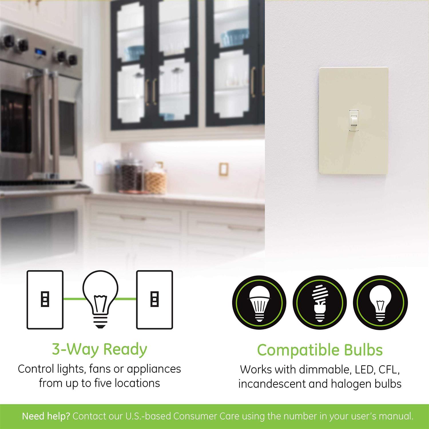 Enbrighten Z-Wave Smart Toggle Light Switch with QuickFit and SimpleWire - Cheap Fitting
