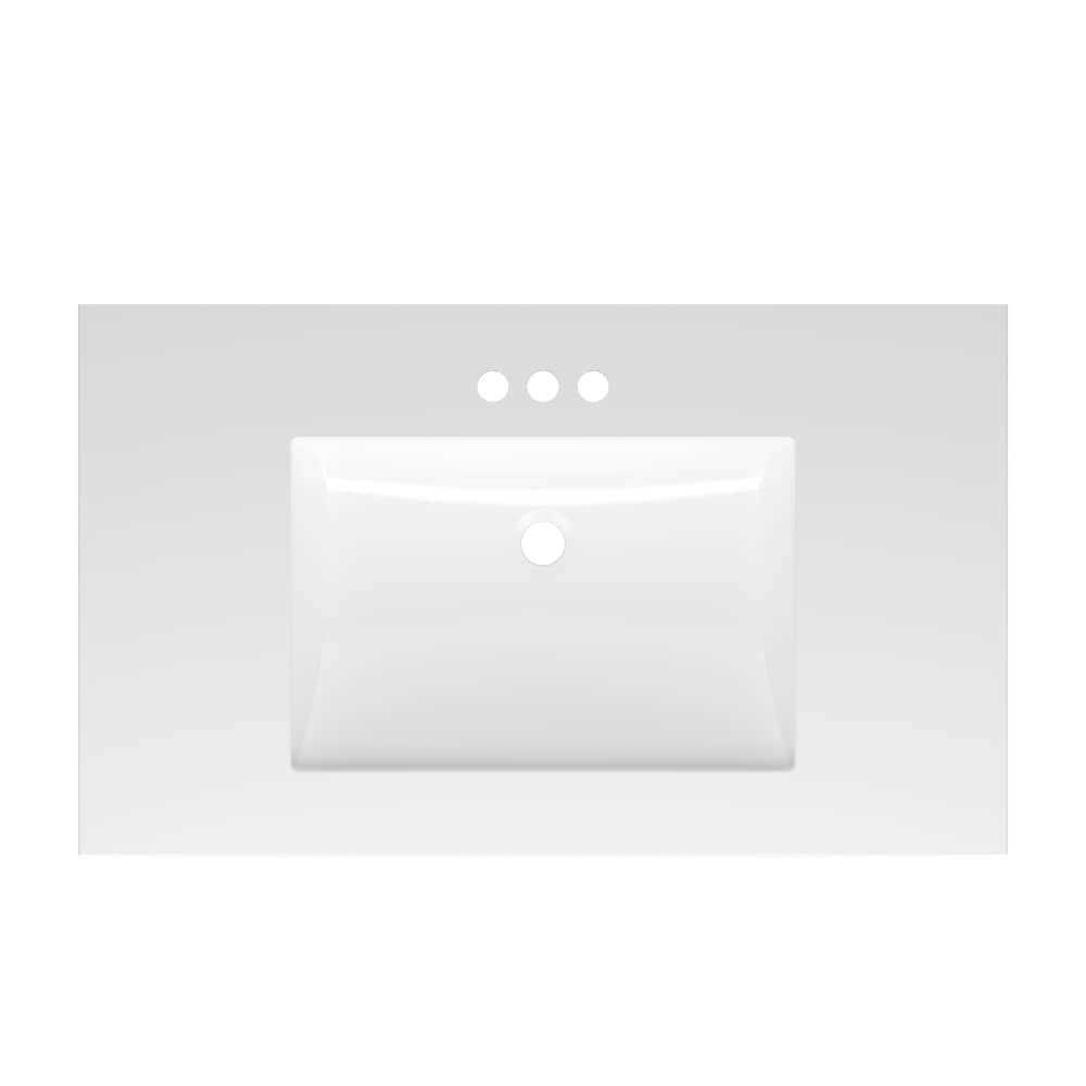 Project Source Cultured Marble Vanity Top With Single Rectangular Bowl TR237-3 - Cheap Fitting