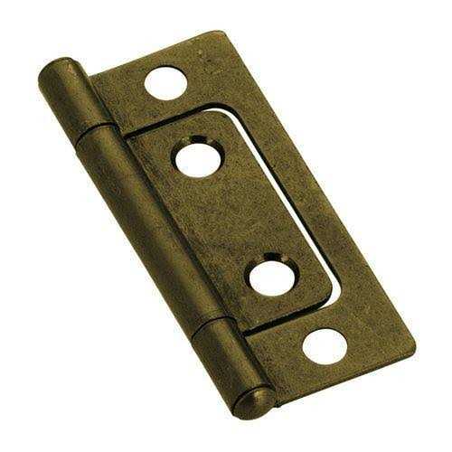 UNIQANTIQ HARDWARE SUPPLY 2 x 11/16 Antique Brass Plated Non-Mortise hinges - Cheap Fitting