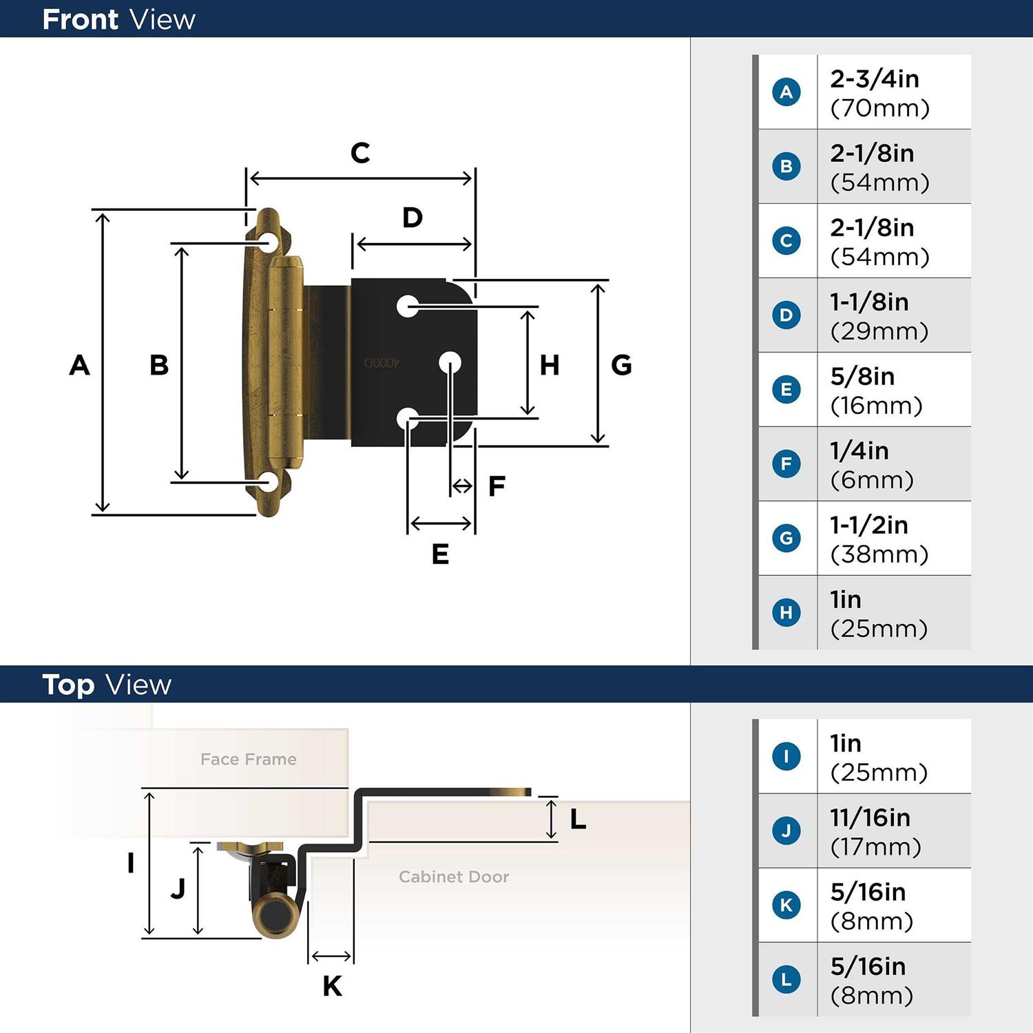 Amerock BPR7628AE Self-Closing Hinge - Cheap Fitting