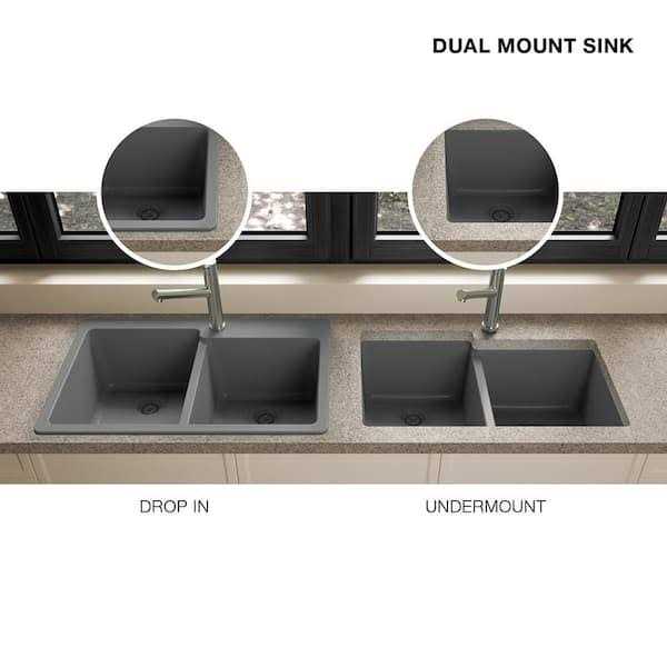 Glacier Bay Stonehaven Drop-in/Undermount Granite Composite 33 Double Bowl Kitchen Sink Strainer STHMDN175DM 12 - Cheap Fitting