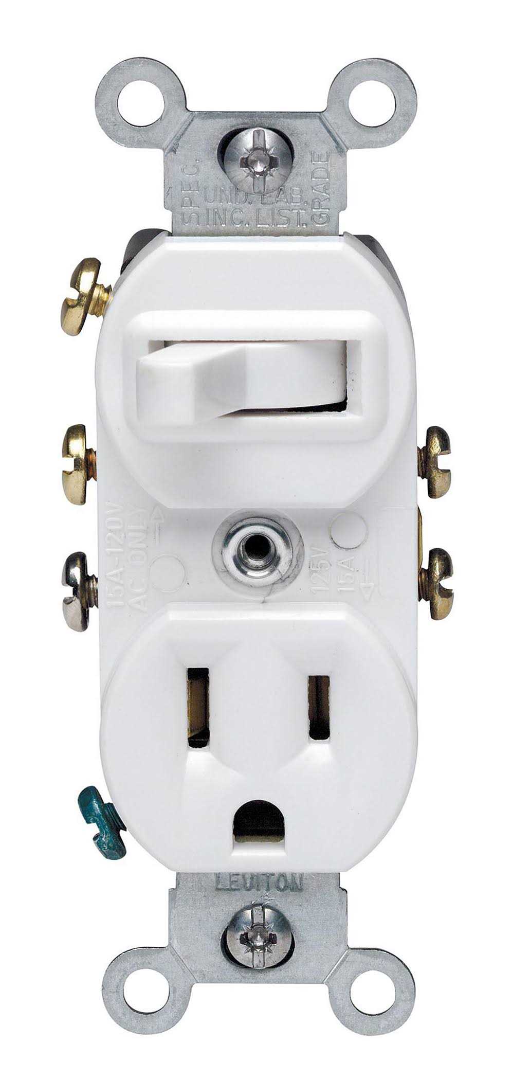 Leviton 5245-W 3-Way Switch / Duplex Combination - Cheap Fitting