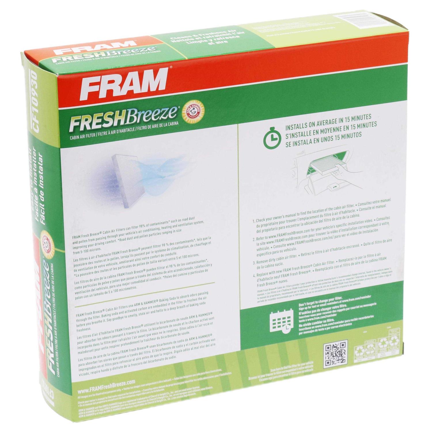 Fram CF10930 Fresh Breeze Cabin Air Filter - Cheap Fitting
