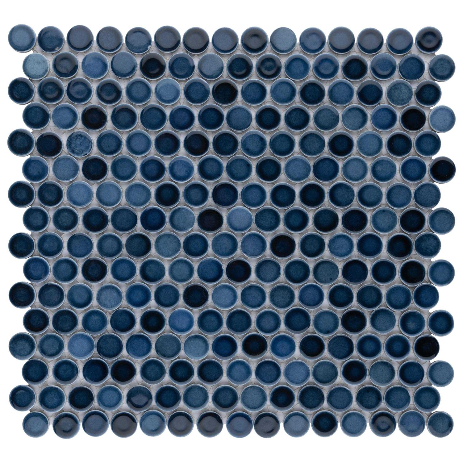 SomerTile Hudson Penny Round Porcelain Mosaic Tile - Cheap Fitting