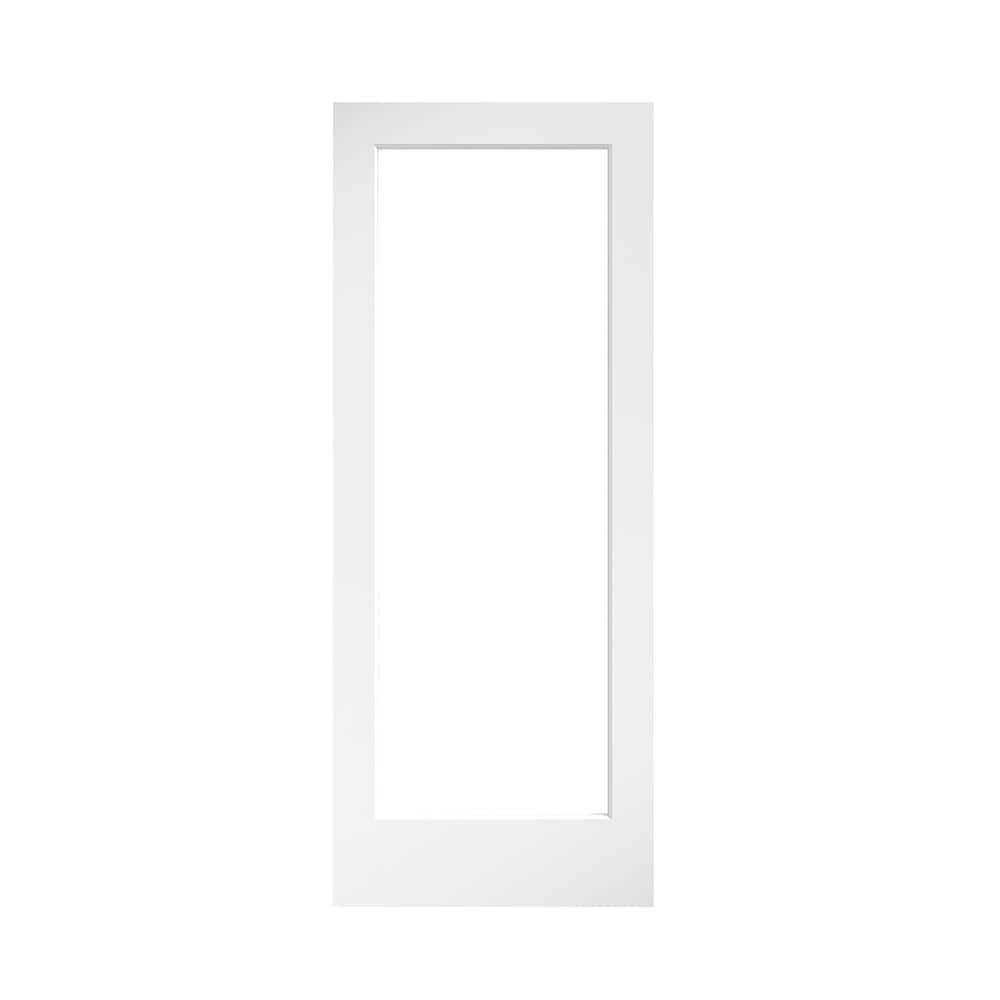 EightDoors 80 x 24 1-Lite French Clear Glass White Prefinished Solid Wood Core Door - Cheap Fitting