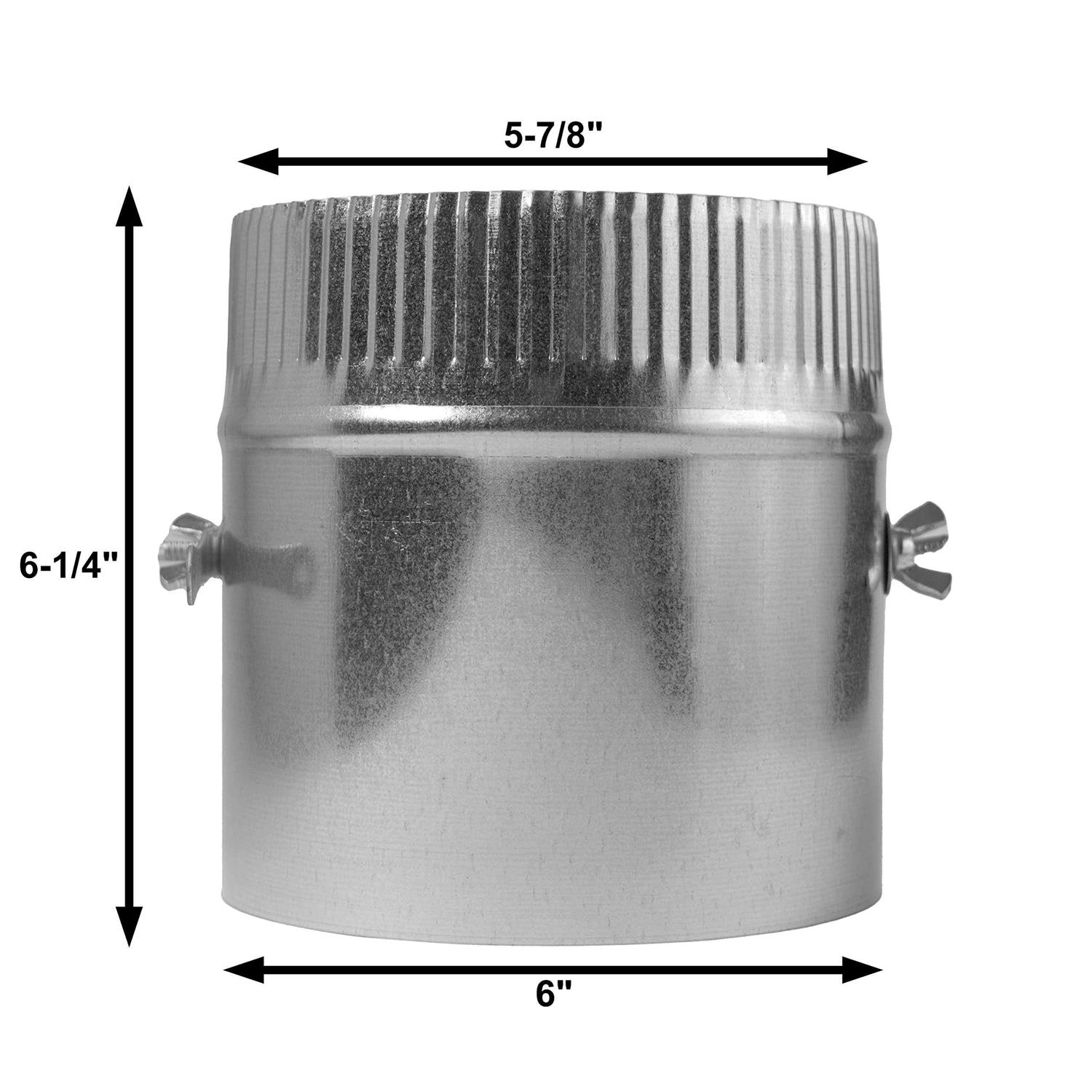 6-in HVAC Duct Manual Volume Damper with Sleeve Galvanized Sheet Metal Round Volume Damper Airflow Ducting Branch - Cheap Fitting