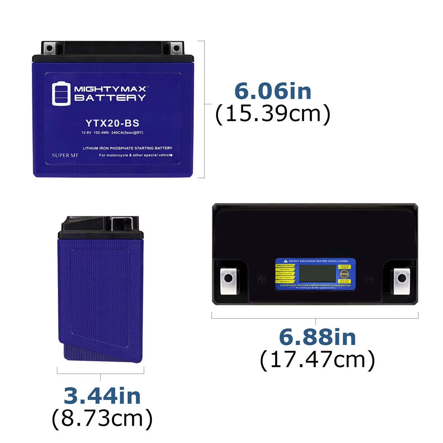 YTX20-BS Lithium Replacement Battery compatible with Arctic Cat ATV 500 13-17 - Cheap Fitting