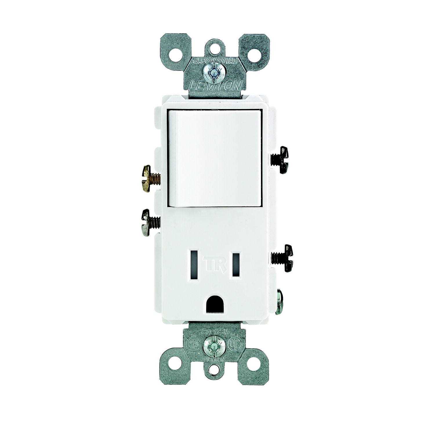 Leviton Decora Switch & Outlet White - Cheap Fitting