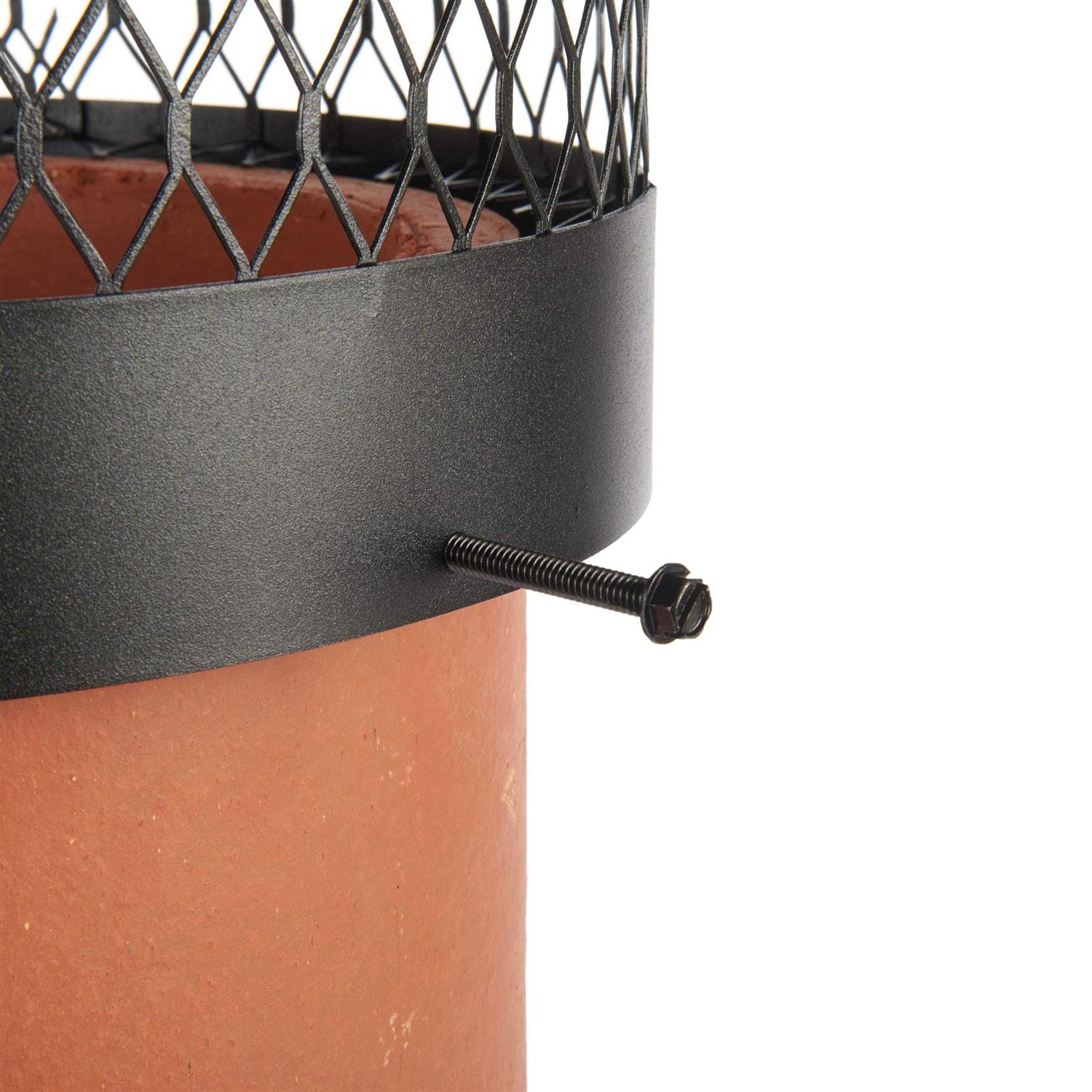 Draft King CBO14 Round Bolt on Black Galvanized Steel Single Flue Chimney Cap - Cheap Fitting