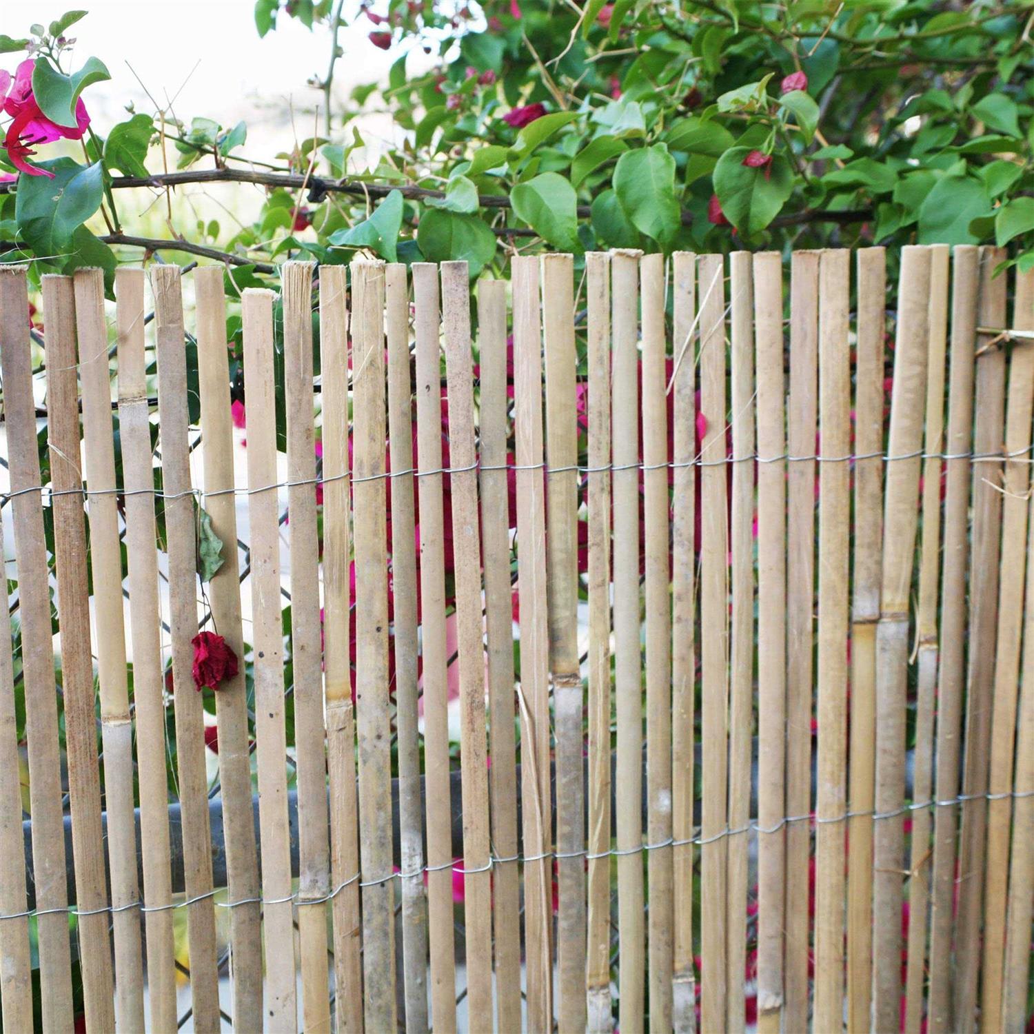 Backyard X-Scapes Natural Raw Split Bamboo Slat Fence 6 ft H X - Cheap Fitting