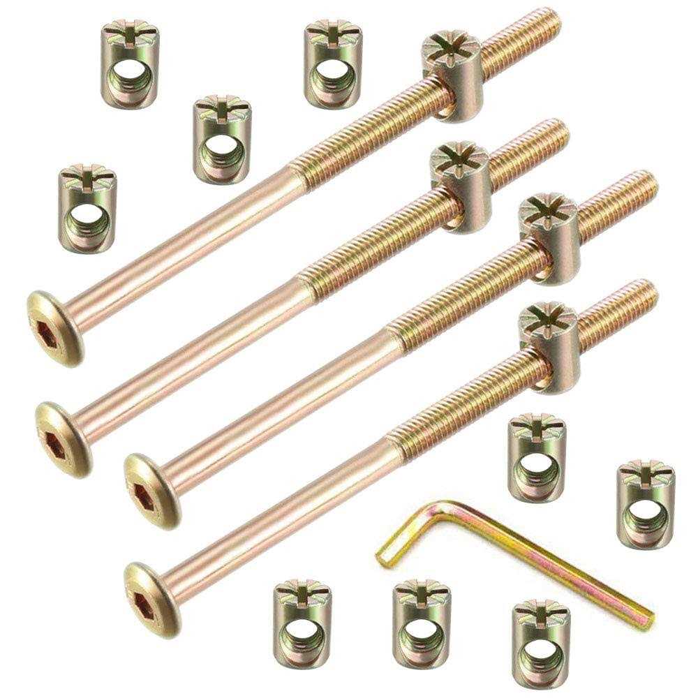 Socell M6 x Zinc Plated Hex Drive Socket Cap Furniture Barrel Screws Bolt Nuts Assortment Kit for Furniture Cots Beds Crib Hardware Screws - Cheap Fitting