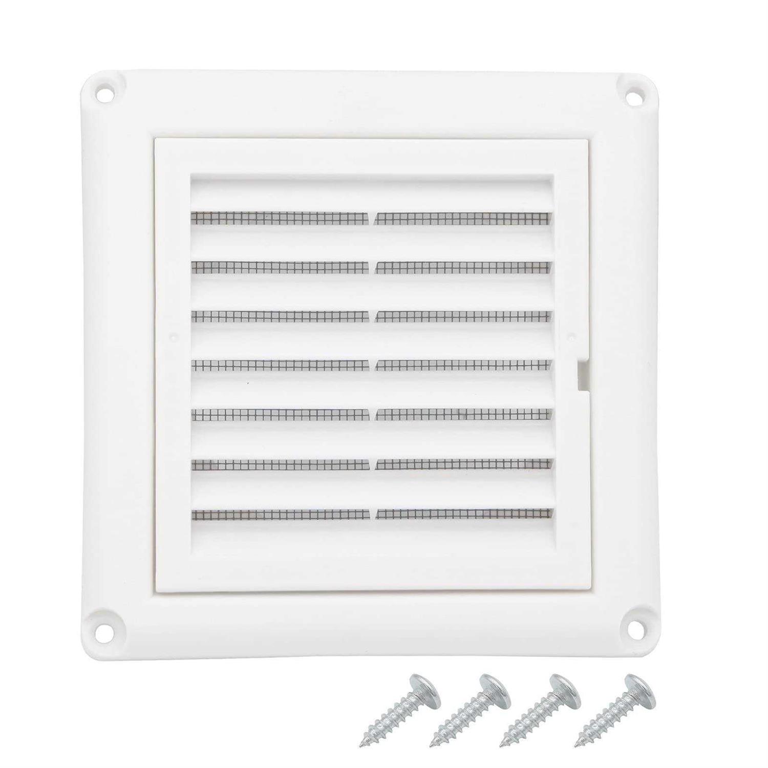 4 Louvered Vent Cover by Vypart Exterior Wall Air Vent Cap Replacement with Fabric Fine Screen,Vent Louvered Outdoor Dryer Vent Cover with 4 Screws - Cheap Fitting