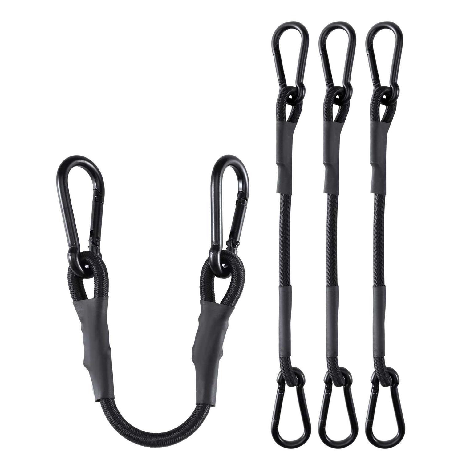 Real Heavy Duty Carabiner Bungee Cords Outdoor with 190 Lbs Max Break Strength - Cheap Fitting