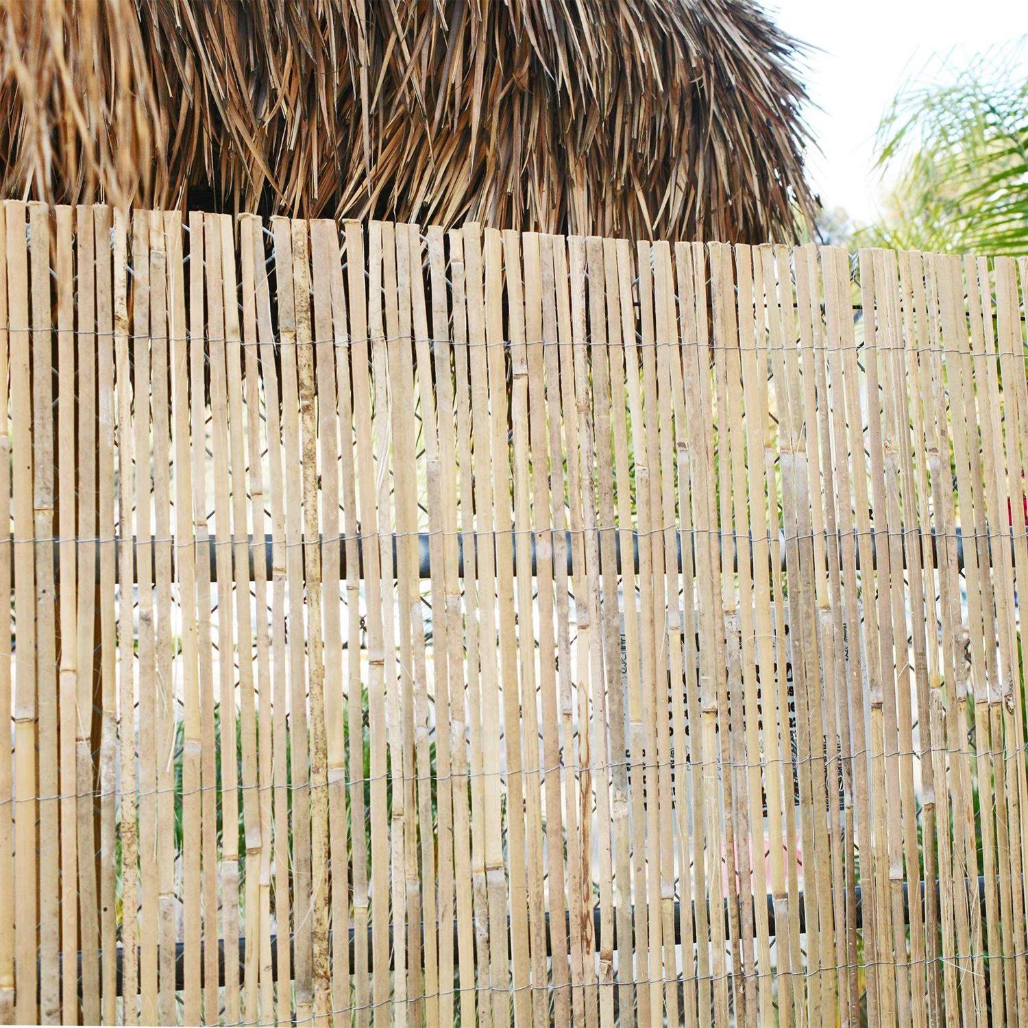 Backyard X-Scapes Natural Raw Split Bamboo Slat Fence 6 ft H X - Cheap Fitting